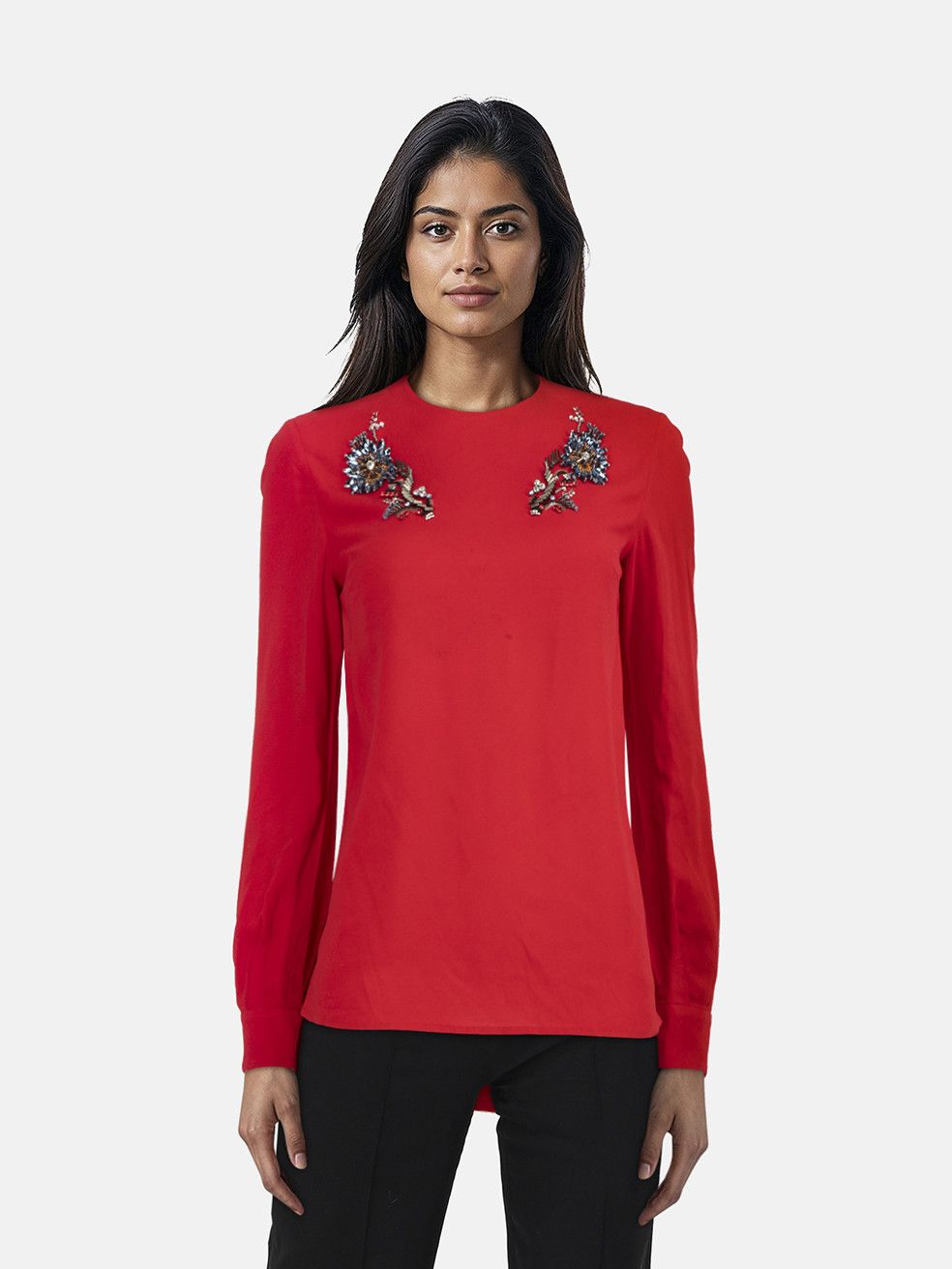 Miu Miu Red Embellished Blouse Size XS / US 0-2 / IT 36-38 - 1 Thumbnail