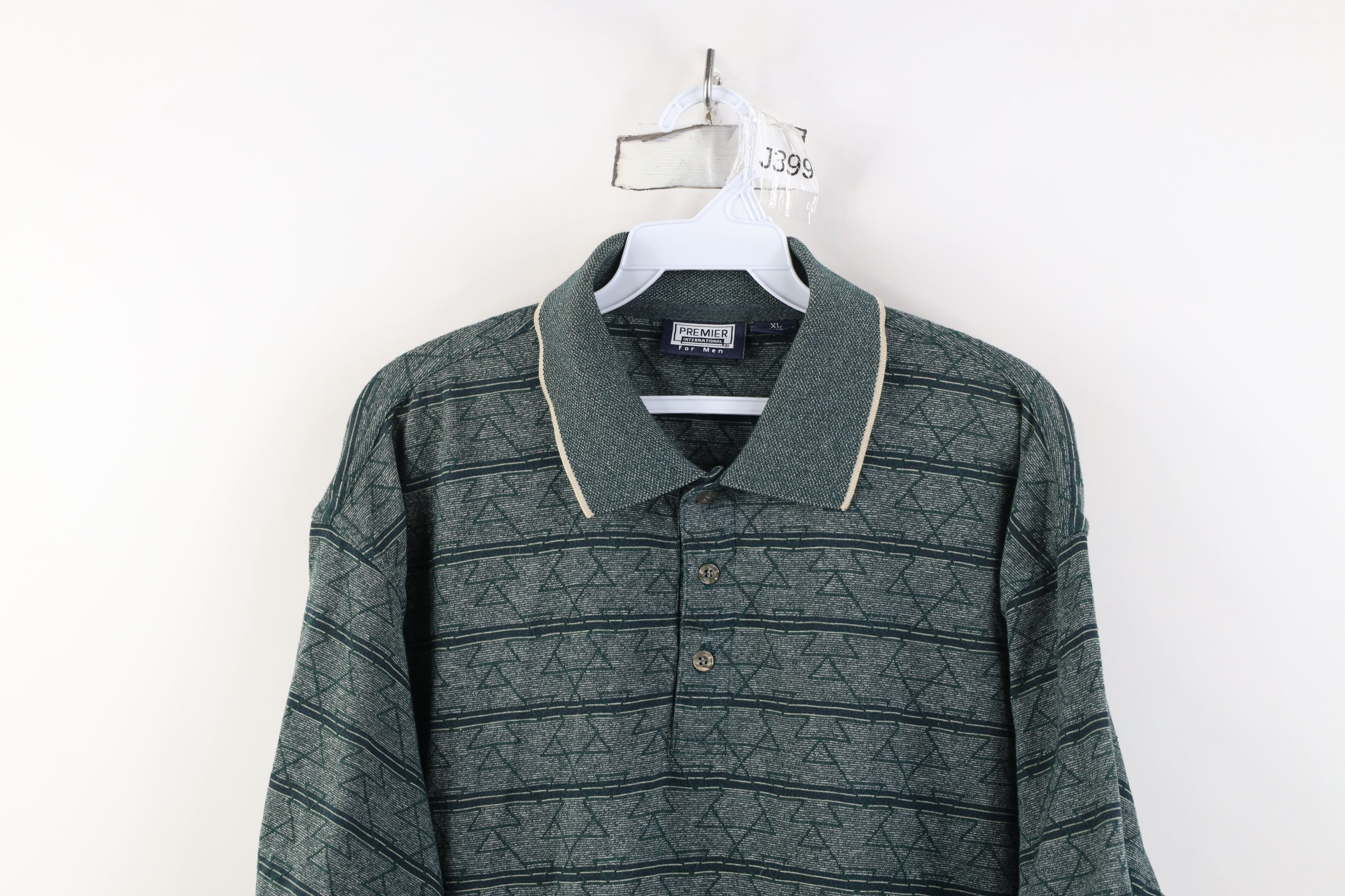 Vintage Vintage 90s Streetwear Geometric Collared Golf Polo Shirt Size US XL / EU 56 / 4 - 2 Thumbnail