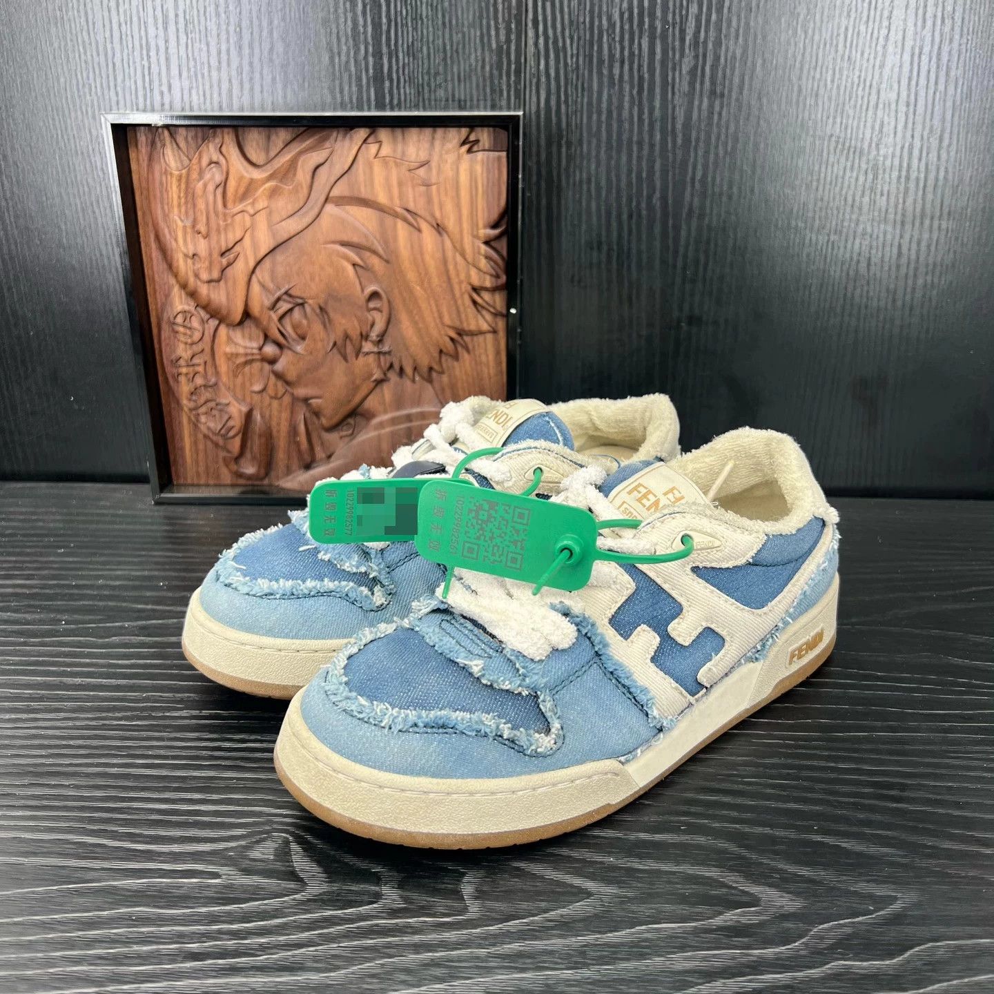 Fendi Fendi Match White & Blue Denim 36.5 (Mint) Size US 6 / IT 36 - 1 Thumbnail