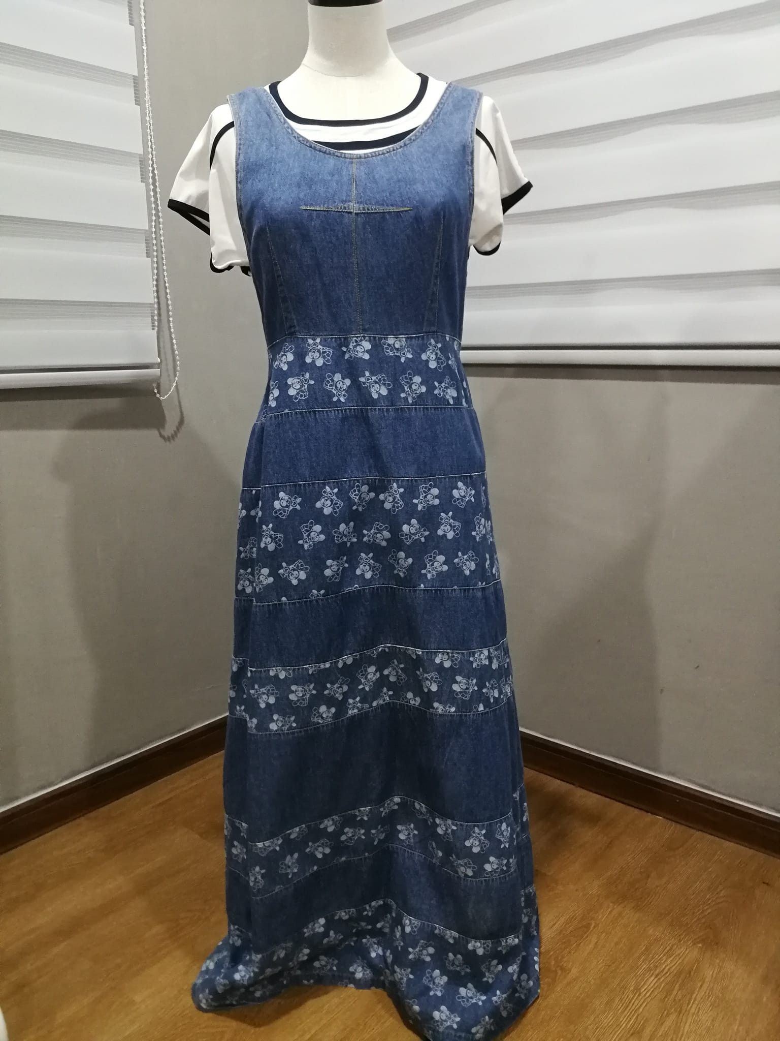 image of Vintage Super Lovers Long Dress S in Blue, Women's (Size XS)