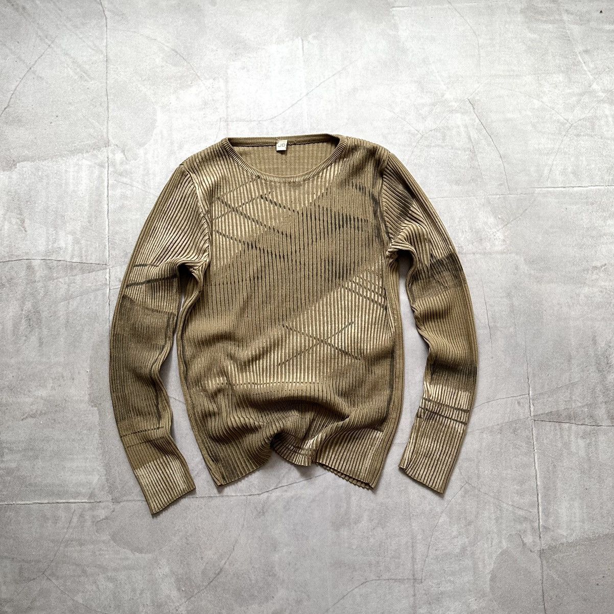 Hysteric Glamour × Undercover 00s Painted If Six Was Nine LGB Vibe Knit Ribbed Sweater Y2K Size US L / EU 52-54 / 3 - 1 Thumbnail