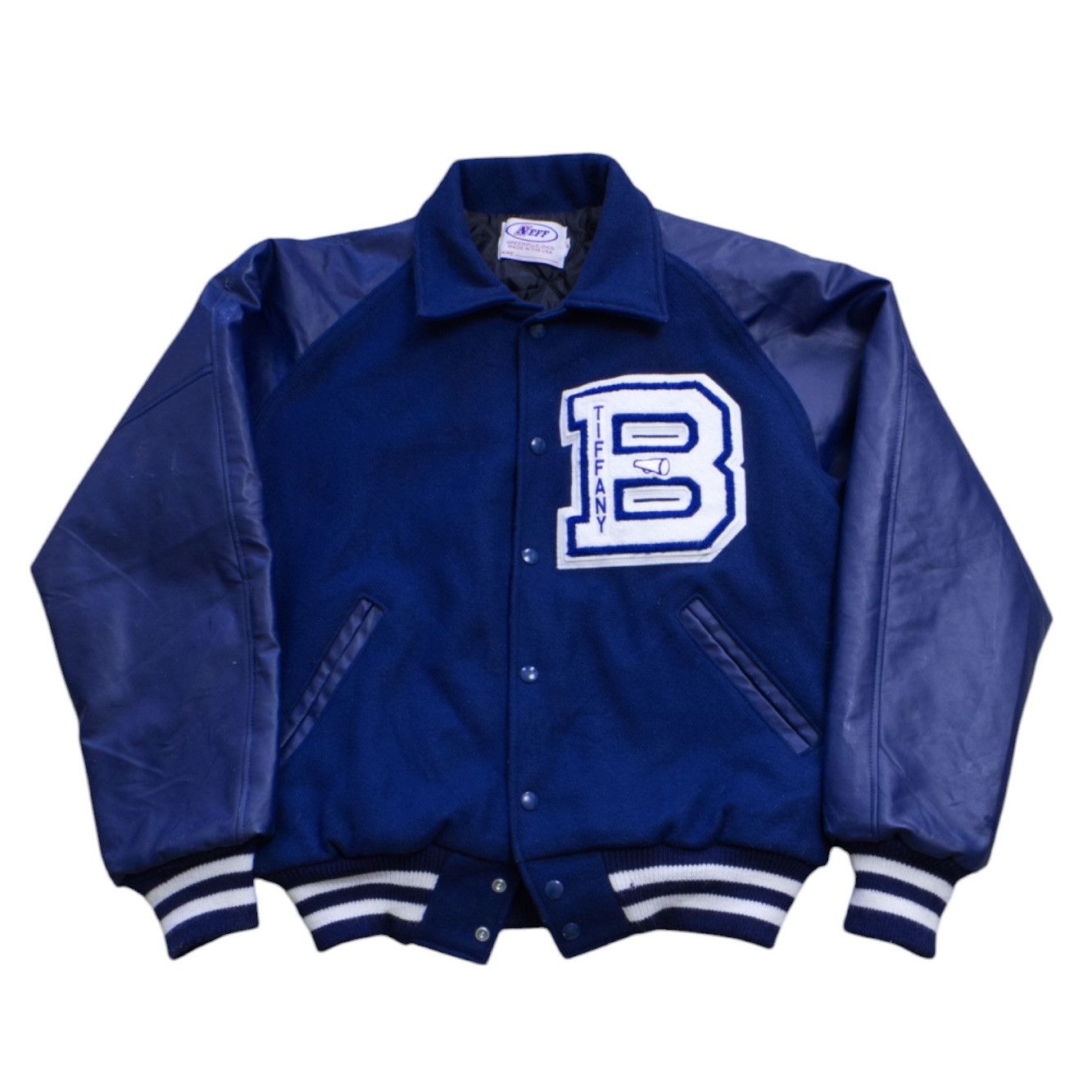 Vintage 00s Neff Varsity Wool Leather Button Jacket