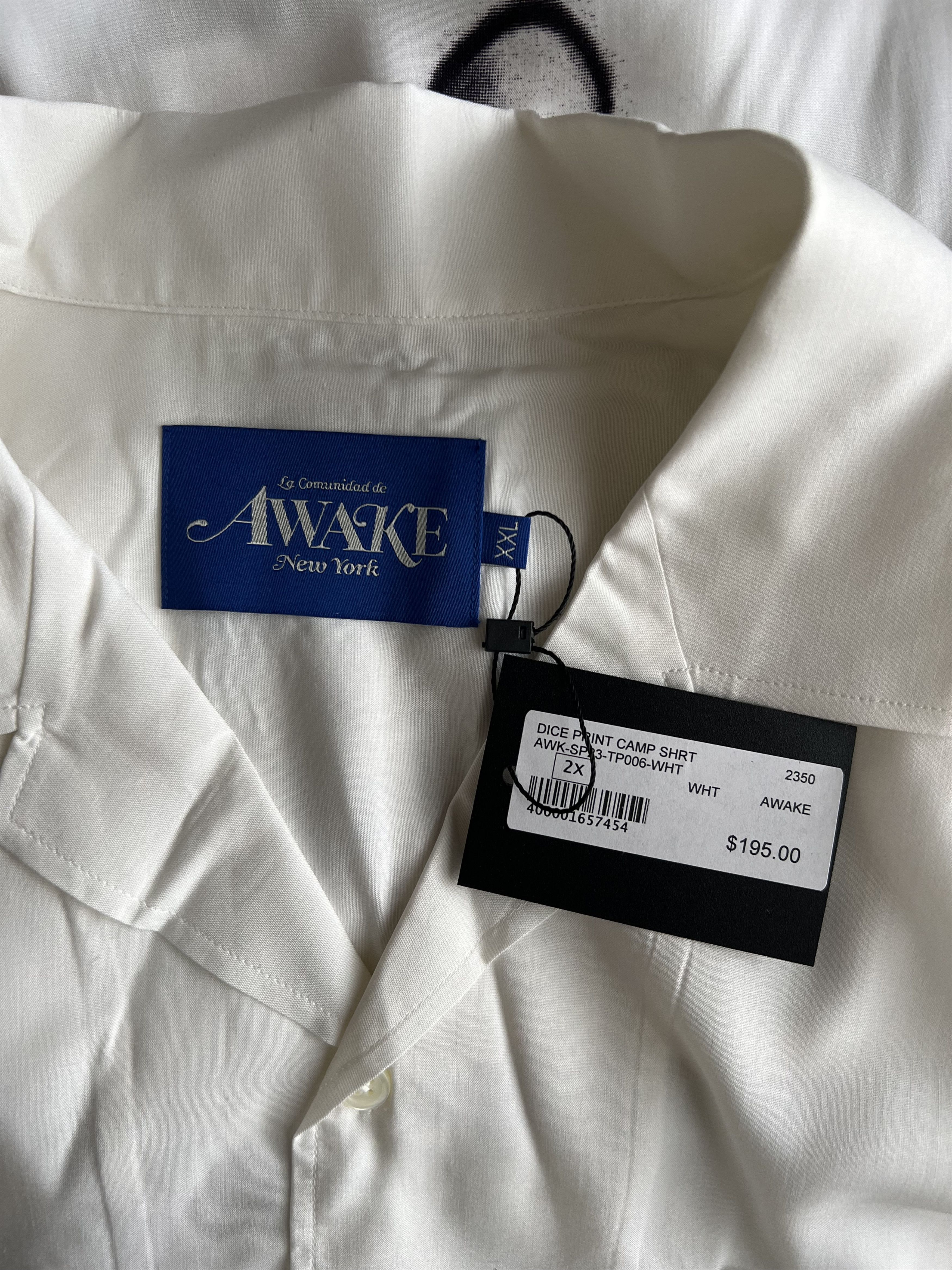 Awake NY Awake NY Rayon Dice Print Camp Shirt in White Size US XXL / EU 58 / 5 - 6 Thumbnail