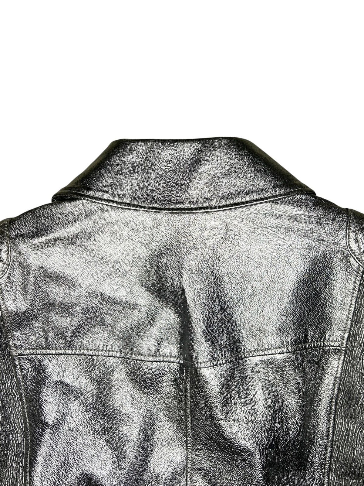 Burberry Prorsum S/S 11 Silver Quilted Moto Jacket Size M / US 6-8 / IT 42-44 - 15 Thumbnail