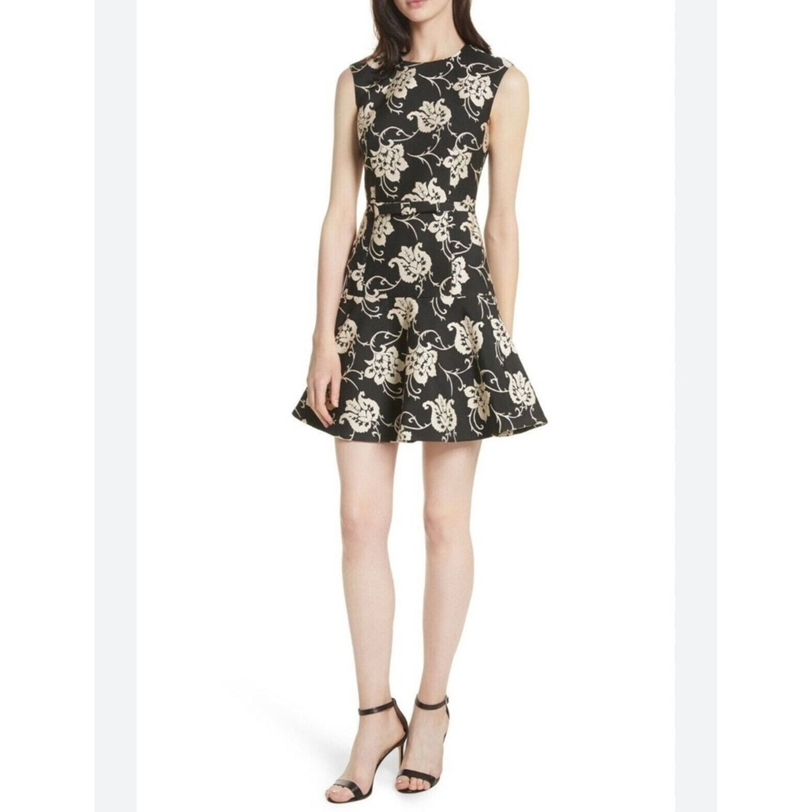 Ted Baker Ted Baker B& W Floral Fit & Flare Dress – Size 3 (US 6) Size M / US 6-8 / IT 42-44 - 2 Thumbnail