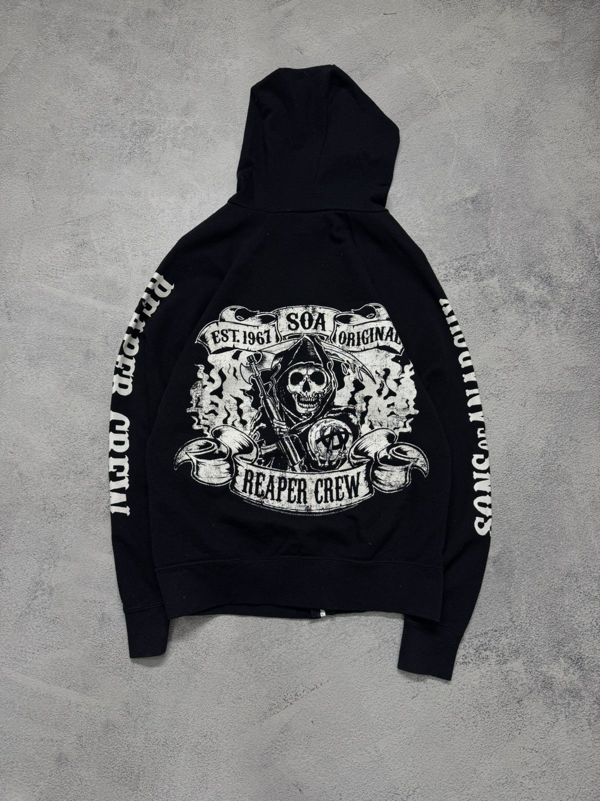 Vintage Vintage Ed Hardy Style Sons of Anarchy Zip Hoodie Size US M / EU 48-50 / 2 - 4 Thumbnail