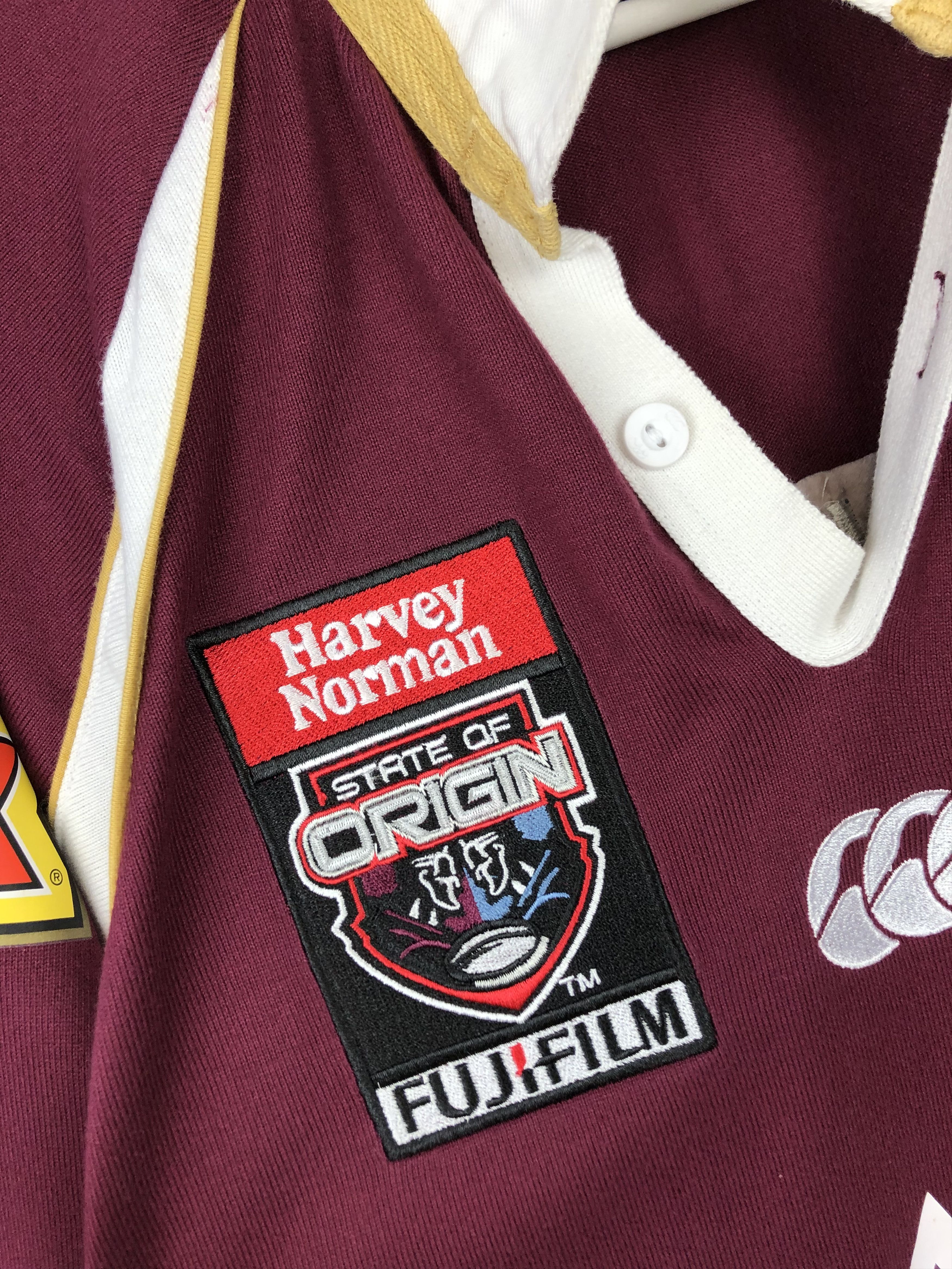 Vintage Queensland State of Origin Maroon Rugby Jersey Tee, image size:3500x4667