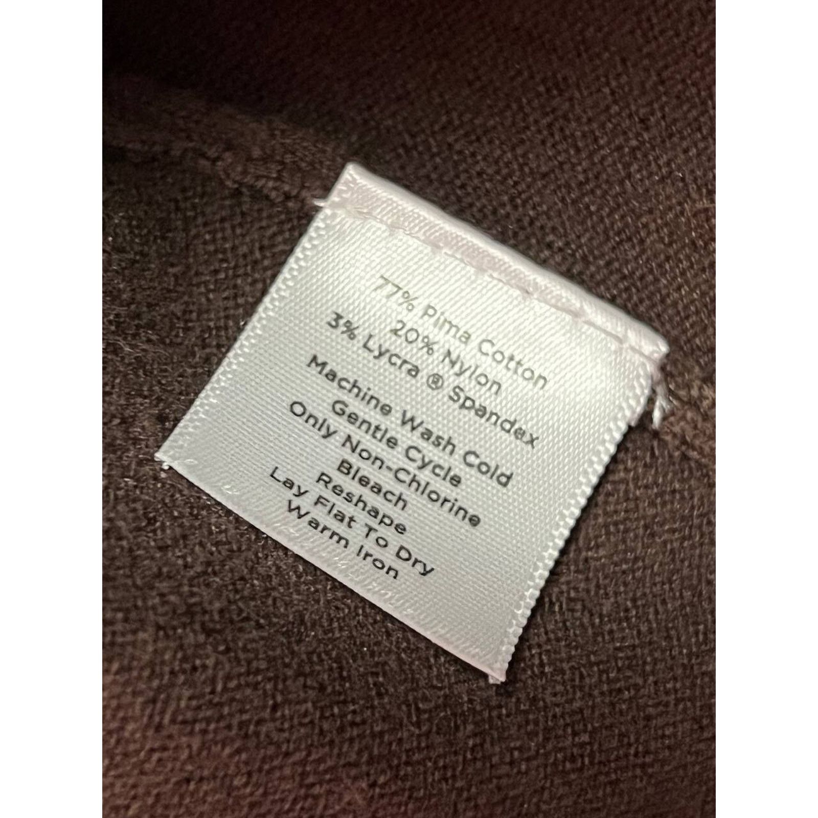 Robert Talbott Talbots Brown Pima Cotton 3/4 Sleeves top Petite 1X A000704 Size XL / US 12-14 / IT 48-50 - 6 Thumbnail