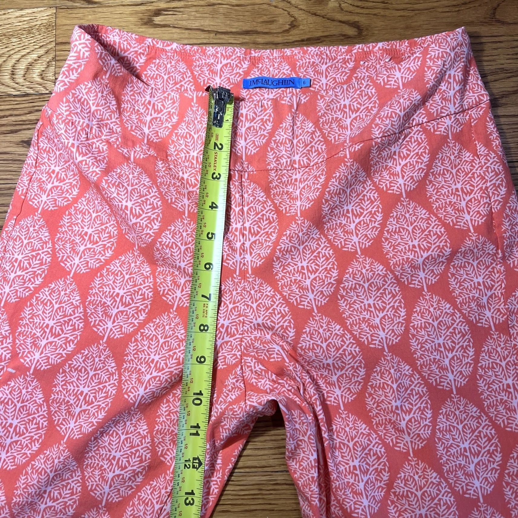 J.McLaughlin J.McLaughlin Ivy Pants Women's Size 6 Coral Floral Slim Tapered Casual Size 28" / US 6 / IT 42 - 4 Thumbnail