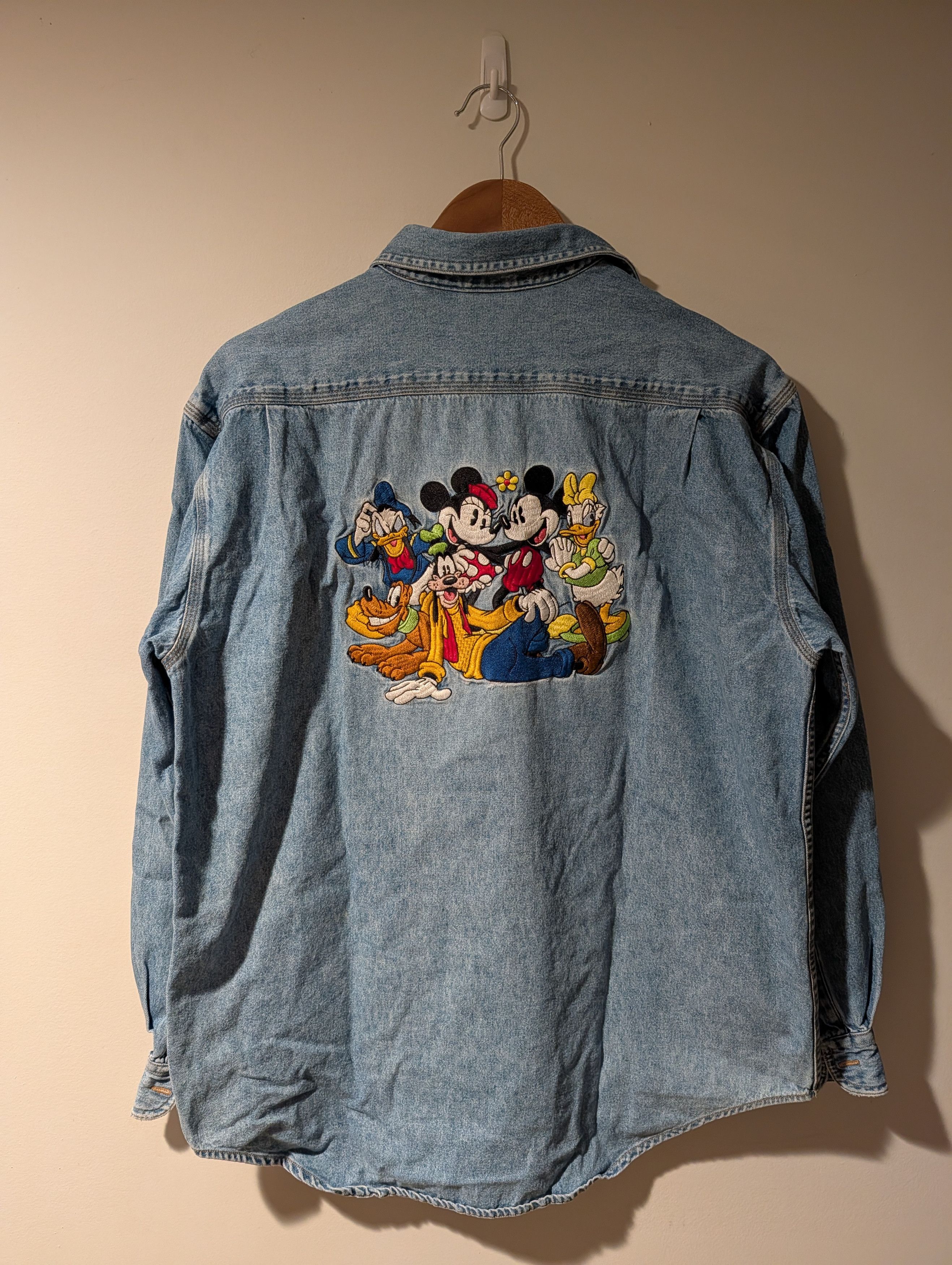 Disney Vintage 90s Disney Embroidered Long Sleeve Shirt Mickey Size US M / EU 48-50 / 2 - 1 Thumbnail