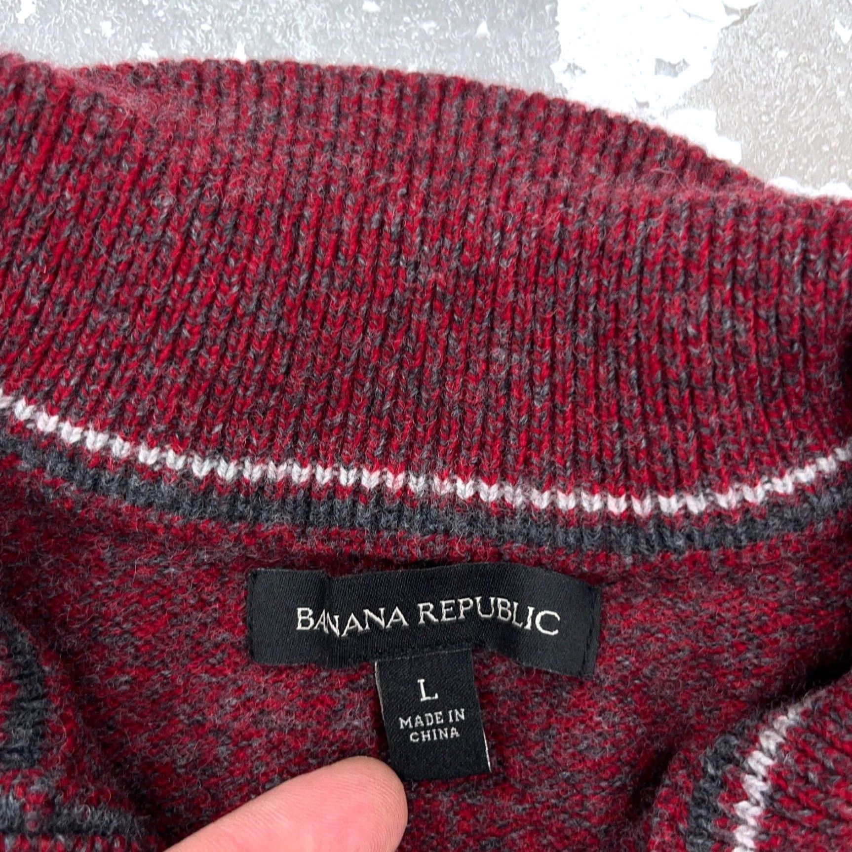 Banana Republic VINTAGE Banana Republic Sweater Shirt Men Large Red Merino Wool Knit Mock Neck Pullover (Brand: Banana Republic) Size US L / EU 52-54 / 3 - 3 Thumbnail