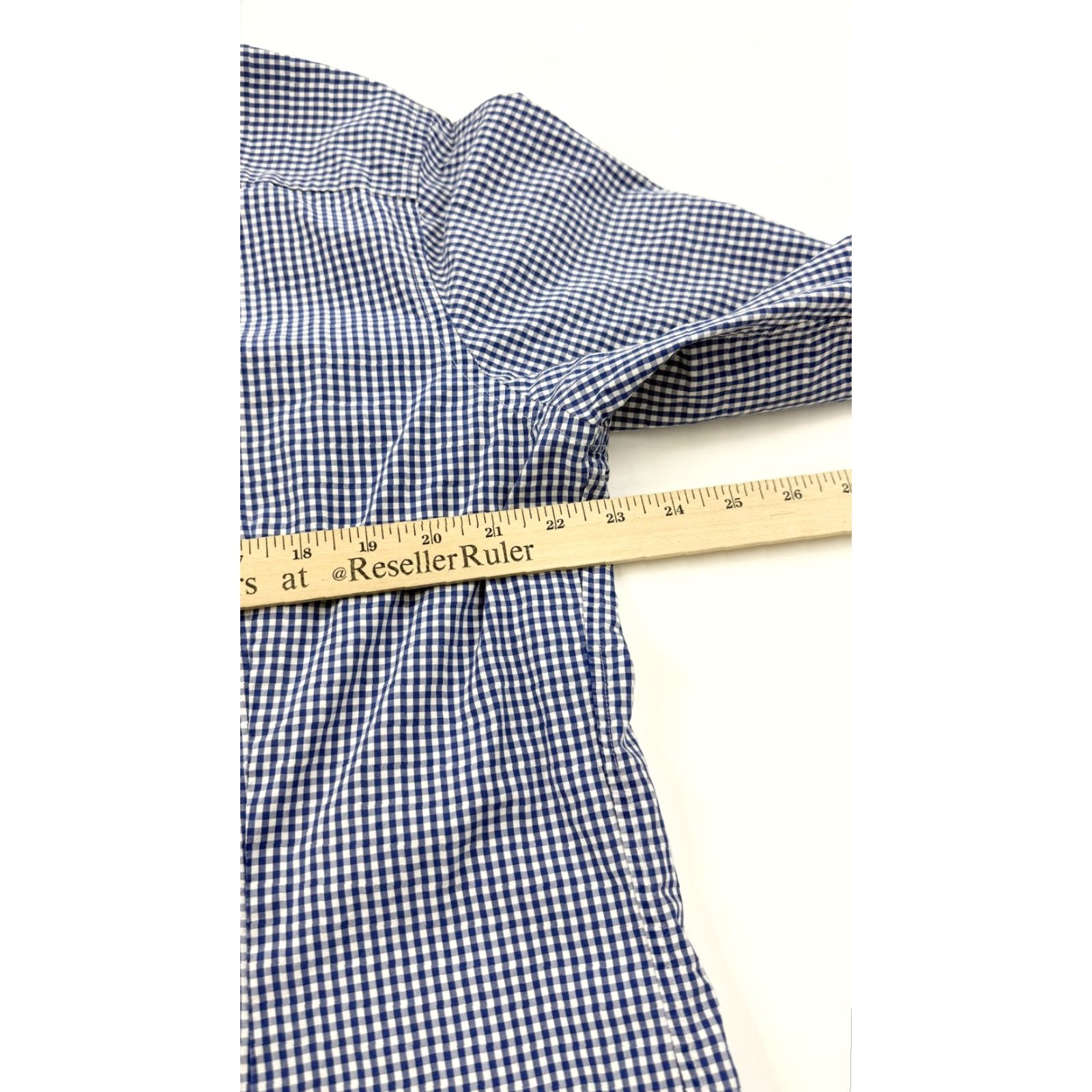 Banana Republic Banana Republic Shirt Mens XL Grant Fit Supima Button Up Gingham Dress Shirt Size 46R - 7 Thumbnail