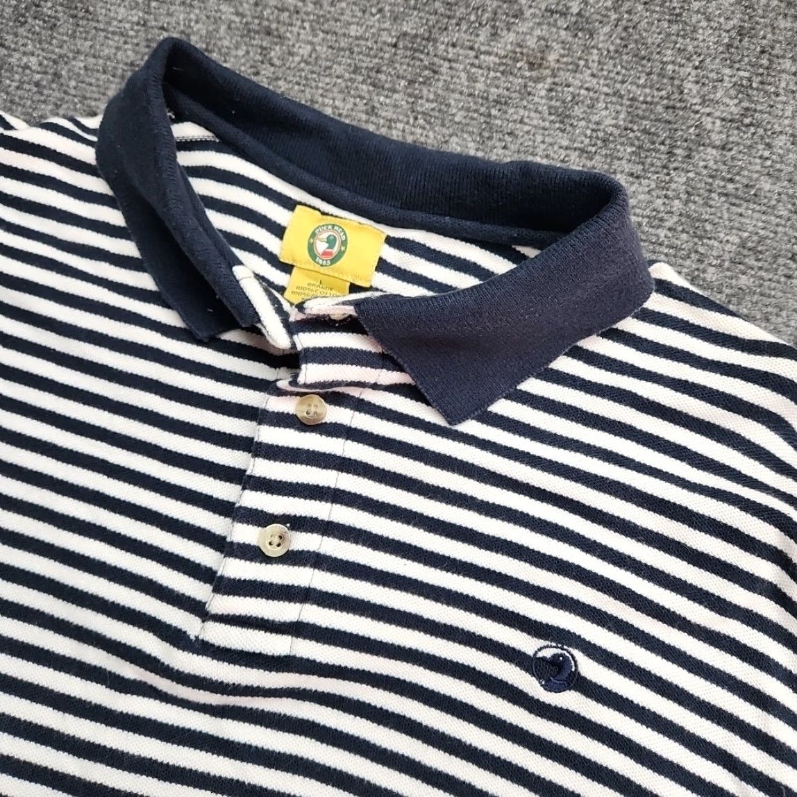 Vintage VINTAGE Duck Head Polo Shirt Men Large Blue White Horizontal Striped Mens Polo Shirt Shirt Size US L / EU 52-54 / 3 - 2 Thumbnail