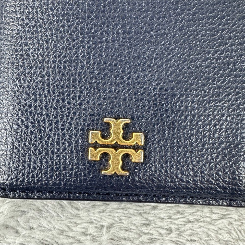 Tory Burch Tory Burch Kira Slim Card Case (Black/Blue) Wallet with Emb Size ONE SIZE - 5 Thumbnail