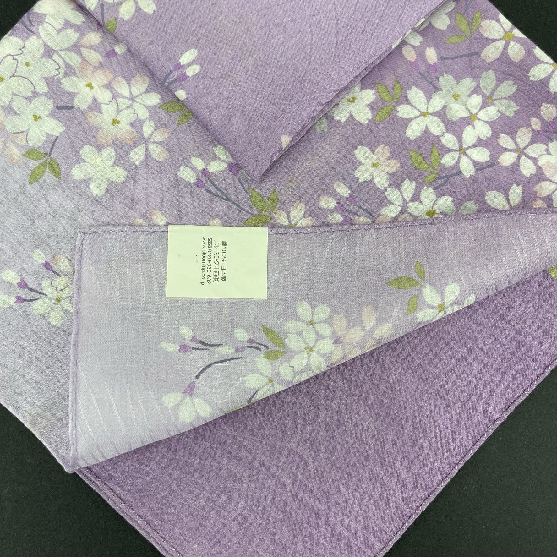Japanese Brand Japanese Cherry Blossoms Handkerchief Art- 5078 Size ONE SIZE - 9 Thumbnail