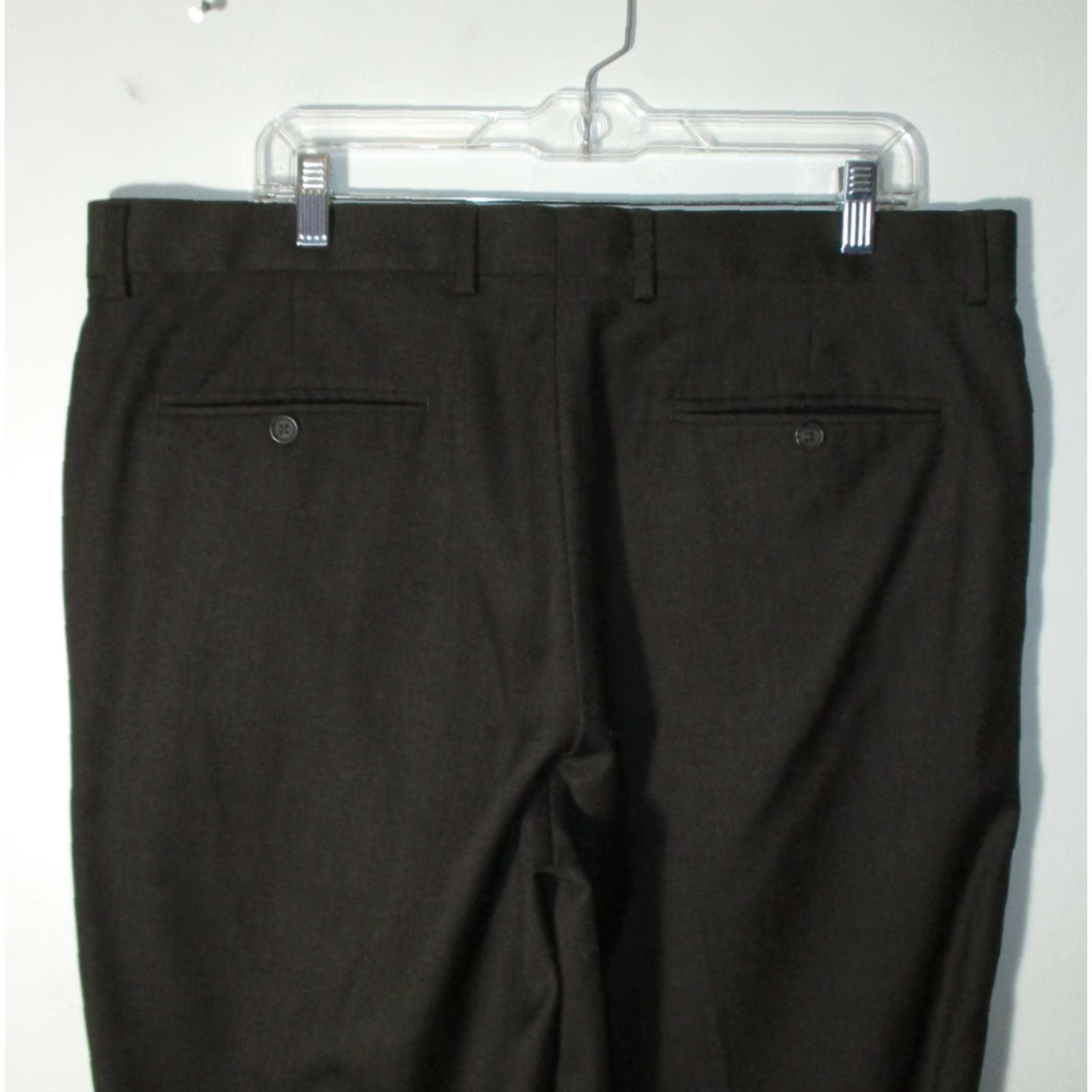 Van Heusen VAN HEUSEN Brown Dress Pants Men 38W 32L Flat Front Zipper Belt Loops 5-Pocket Regular Width Straight Dye Size US 38 / EU 54 - 4 Thumbnail