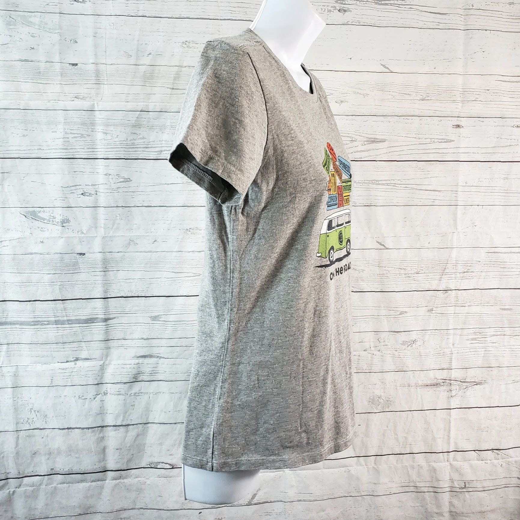 Life is Good Life is Good Womens Crusher Tee Sz XS Gray On The Road Short Sleeve Shirt Mens Womens? Size 26" / US 2 / IT 38 - 2 Thumbnail