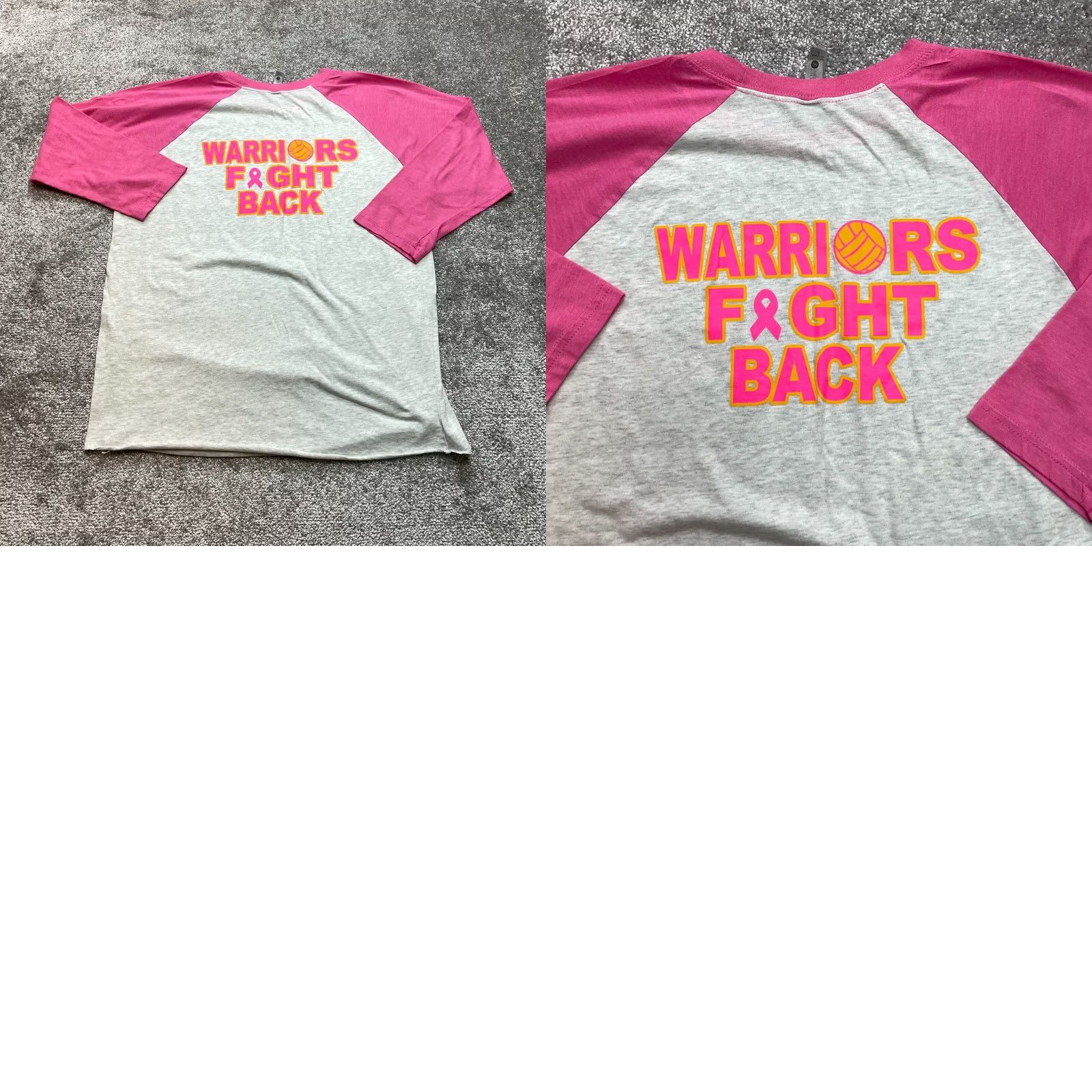 Next Level Next Level Shirt Adult Large Gray Pink Colorblock 3/4 Sleeve NT Volleyball Top Mens Womens Size US L / EU 52-54 / 3 - 8 Thumbnail