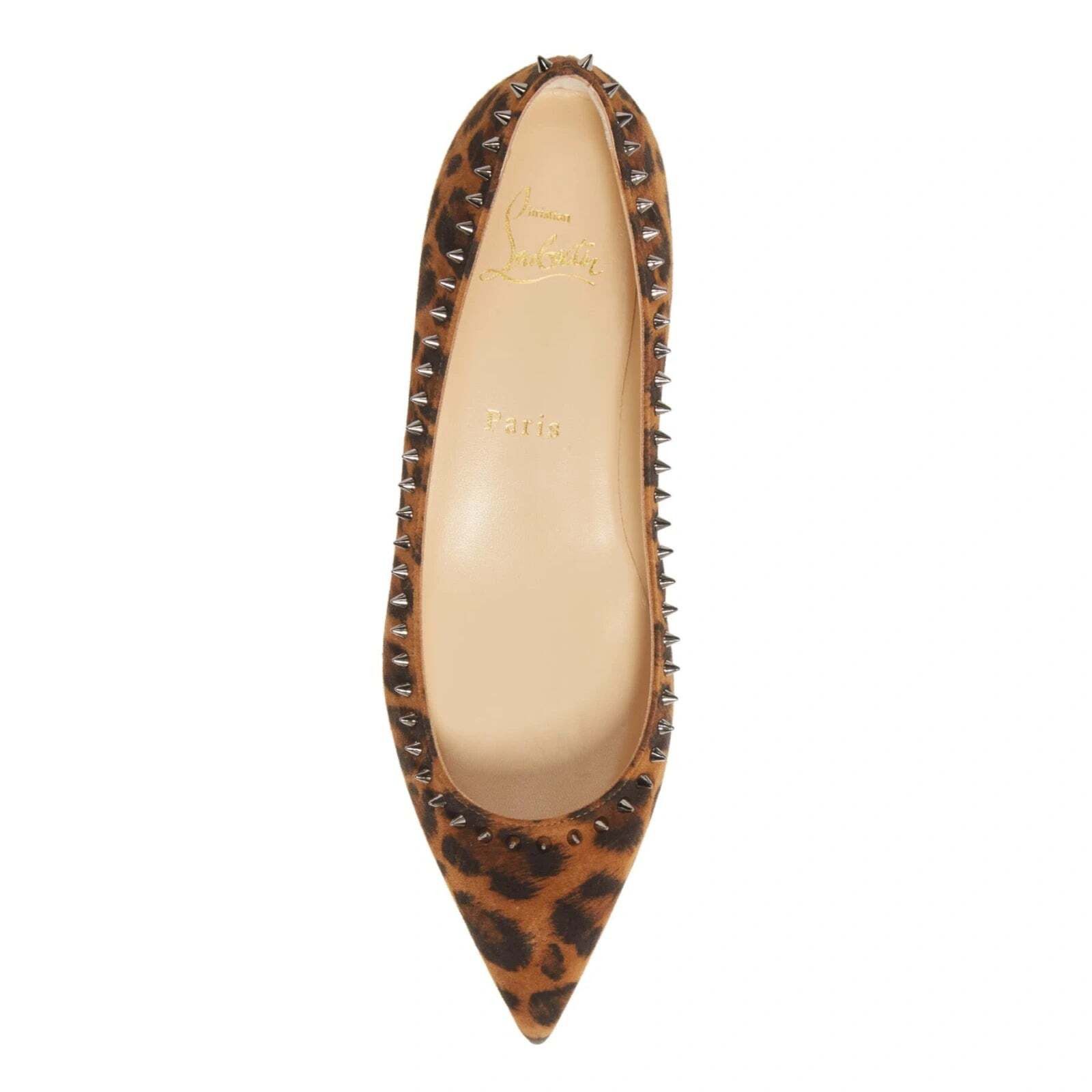 Christian Louboutin Christian Louboutin Anjalina Flat Leopard Black Brown Spike Size US 8 / IT 38 - 6 Thumbnail