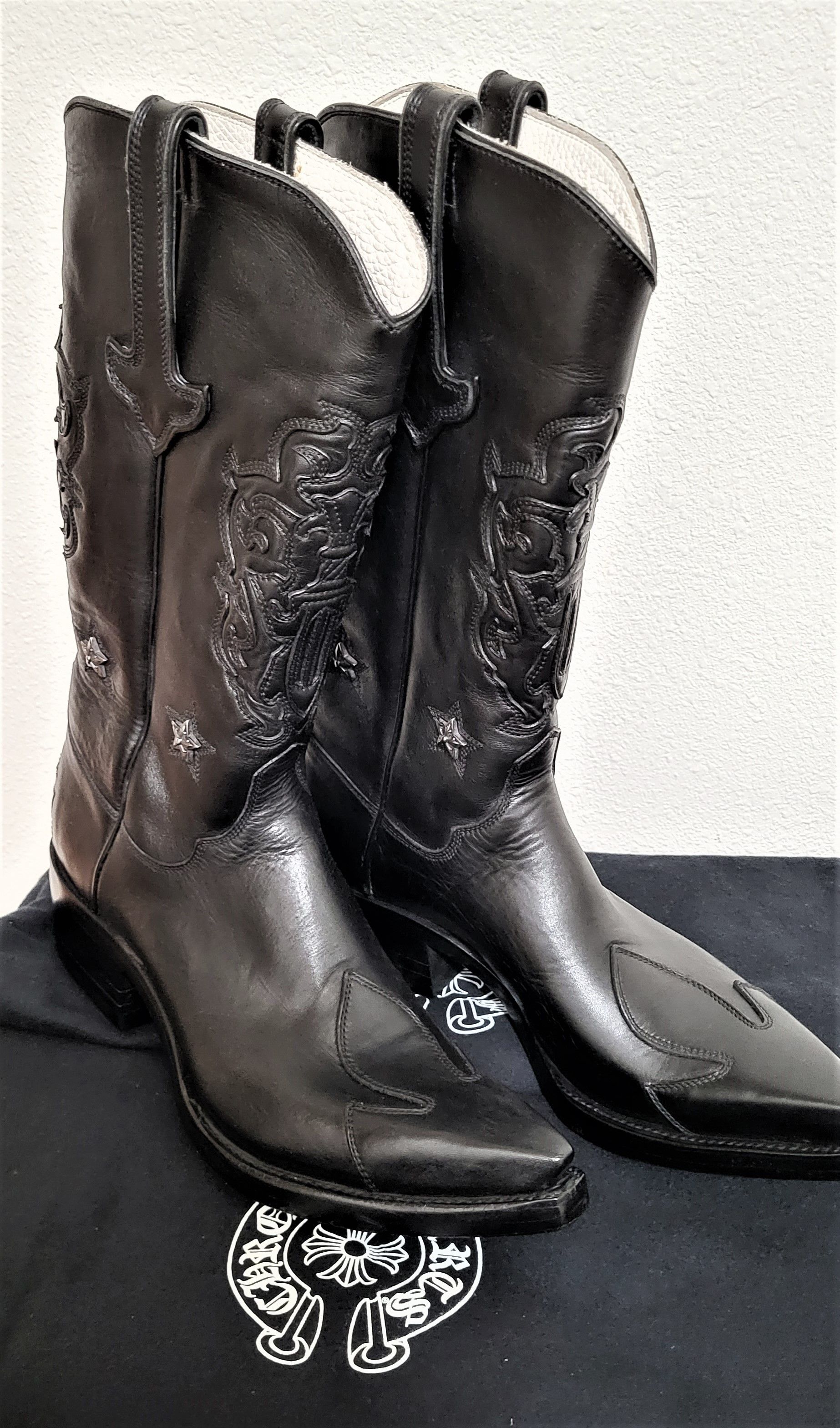 Chrome Hearts RARE Sterling Silver Studded Cowboy Leather Boots Size US 9 / EU 42 - 11 Thumbnail