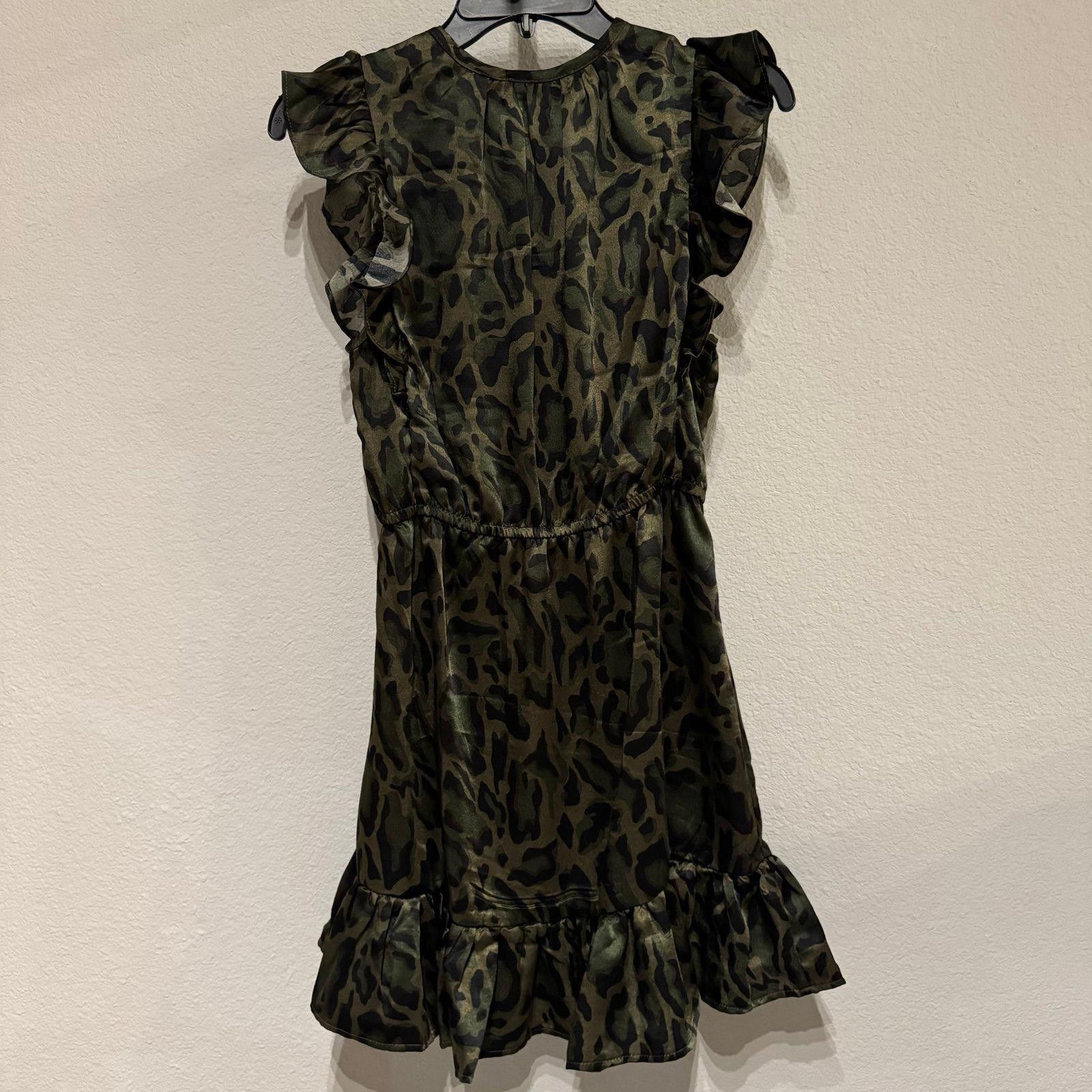 Steve Madden Steve Madden Satin Dress Leopard Spots Army Green Sz S Size S / US 4 / IT 40 - 2 Thumbnail