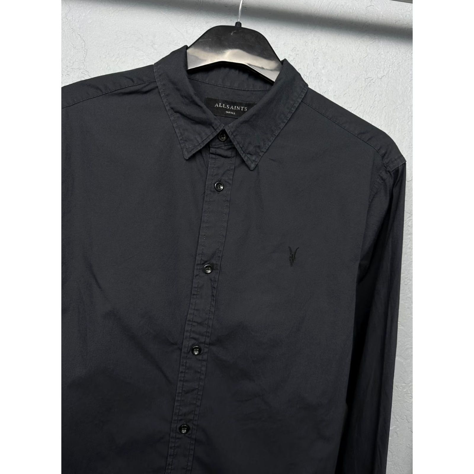 Allsaints AllSaints Riviera Long Sleeve Shirt Mens S Gray Cotton Button-Up Collared Vintage No Size US S / EU 44-46 / 1 - 2 Thumbnail