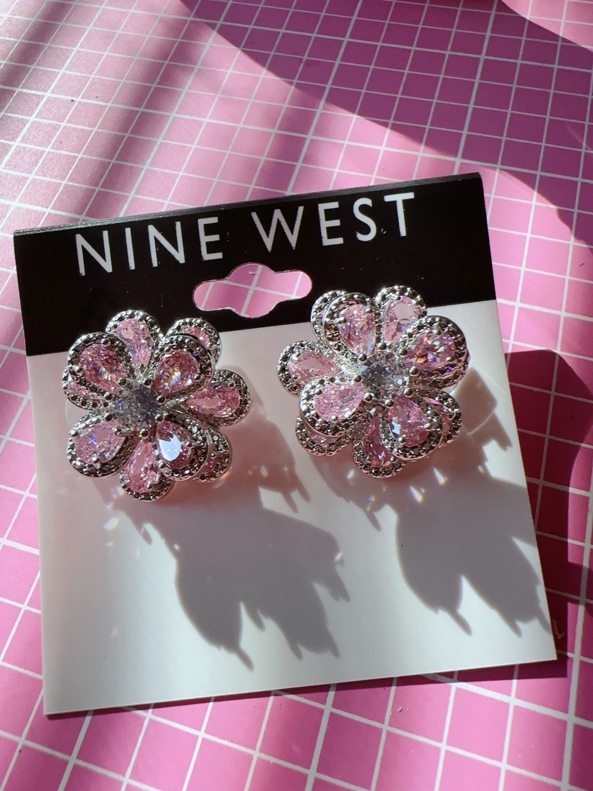 Nine West Nine West 2pc set necklace + earring silver diamonds paved Size ONE SIZE - 3 Thumbnail