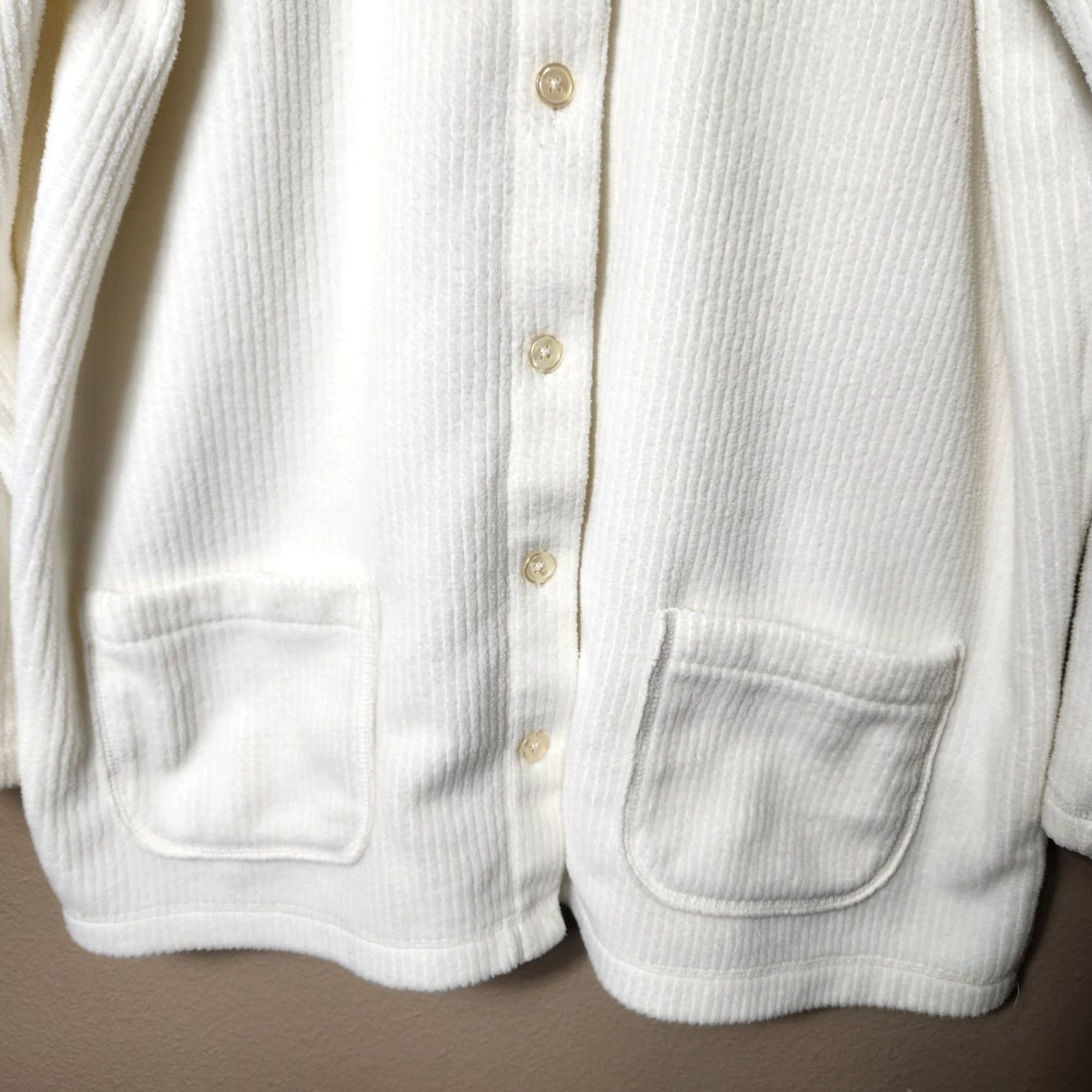 Vintage VINTAGE Crossroads Cream Heavy Fleece Button Front Shirt Jacket Shacket XL Women Collared Pockets 26" Chest 32" Length Size XL / US 12-14 / IT 48-50 - 2 Thumbnail