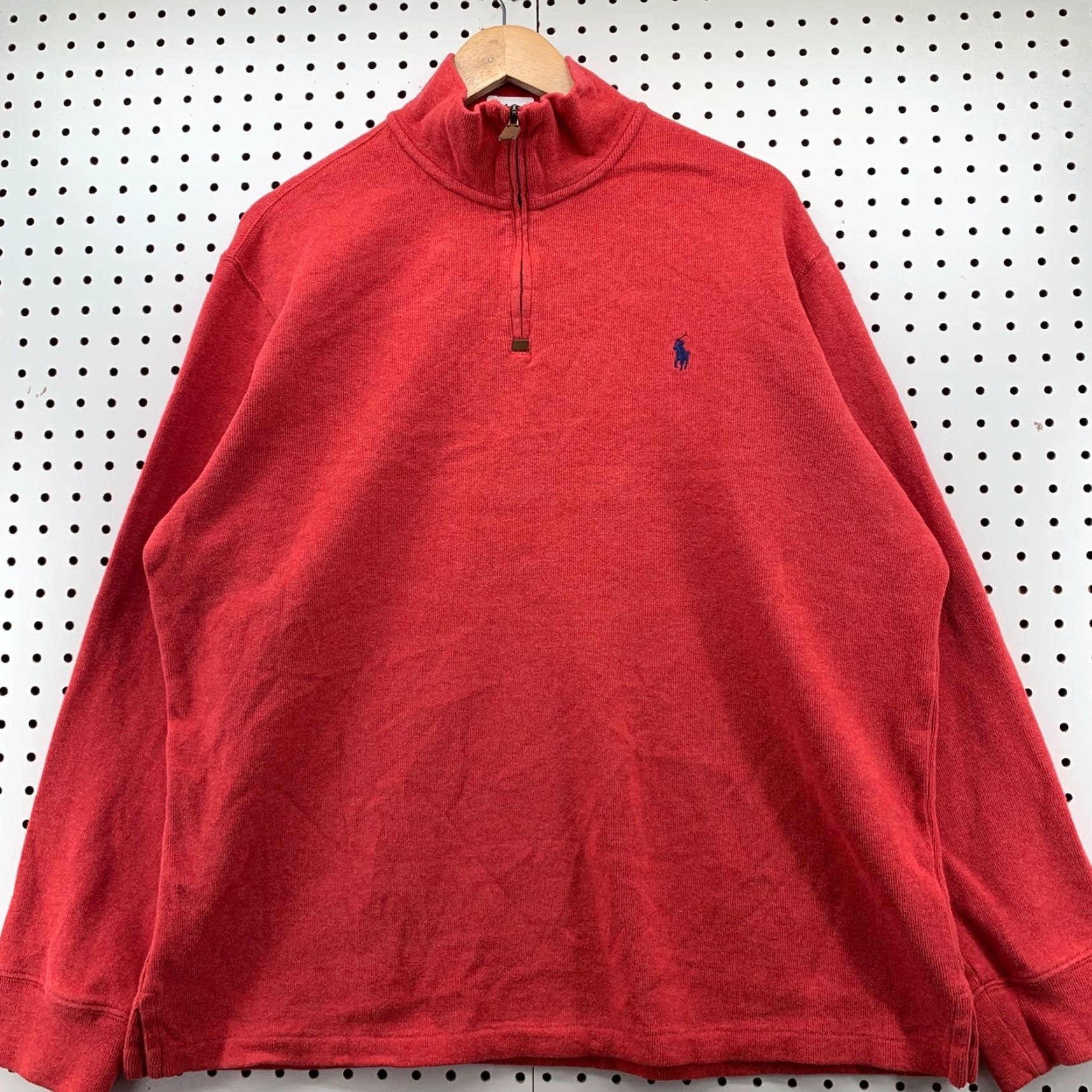Polo Ralph Lauren Polo Ralph Lauren 1/4 Zip Pullover Sweater Men XL Red Orange Blue Pony Shirt Mens XL Red Polo Ralph Lauren 1/4 Zip Pullover Sweater Size US XL / EU 56 / 4 - 4 Thumbnail