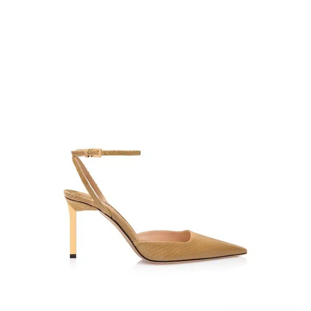 Tom Ford o1loc1c0925 W3514 Snake Effect Mid Heel Sandals in Brown Size US 8.5 / IT 38.5 - 1 Thumbnail