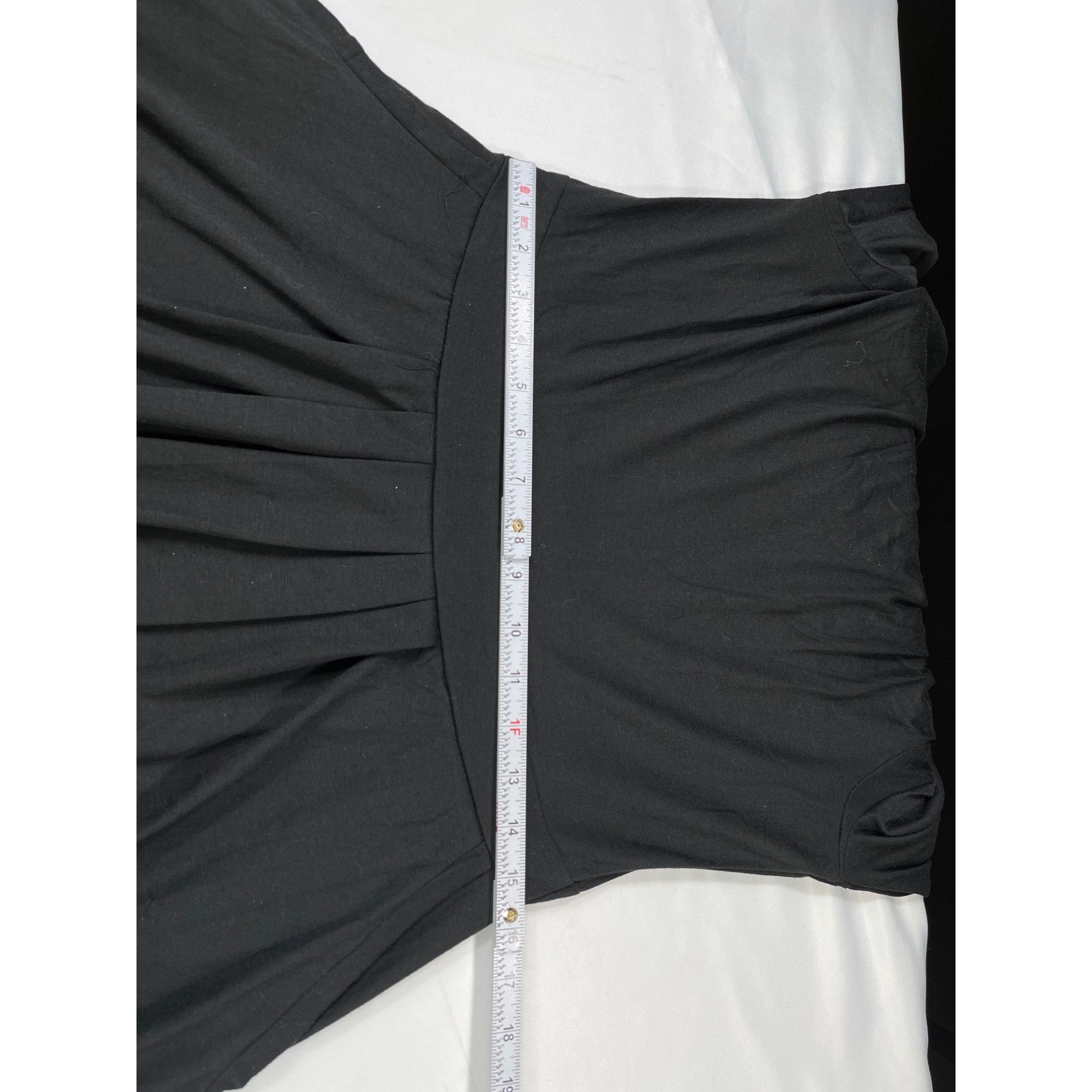 Designer Reborn SKU 7639 Black Cowl Neck Sleeve Midi Dress Size L Size L / US 10 / IT 46 - 7 Thumbnail