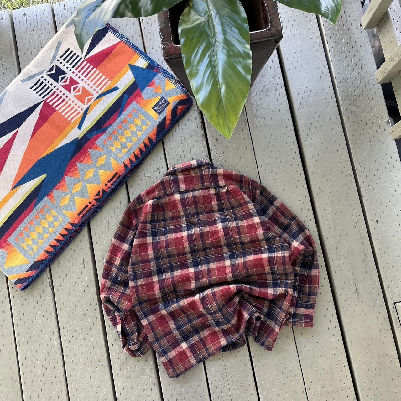 Pendleton × Vintage Vintage 80's Pendleton Flannel Wool Shadow Plaid Flap Pocket Size US L / EU 52-54 / 3 - 5 Thumbnail