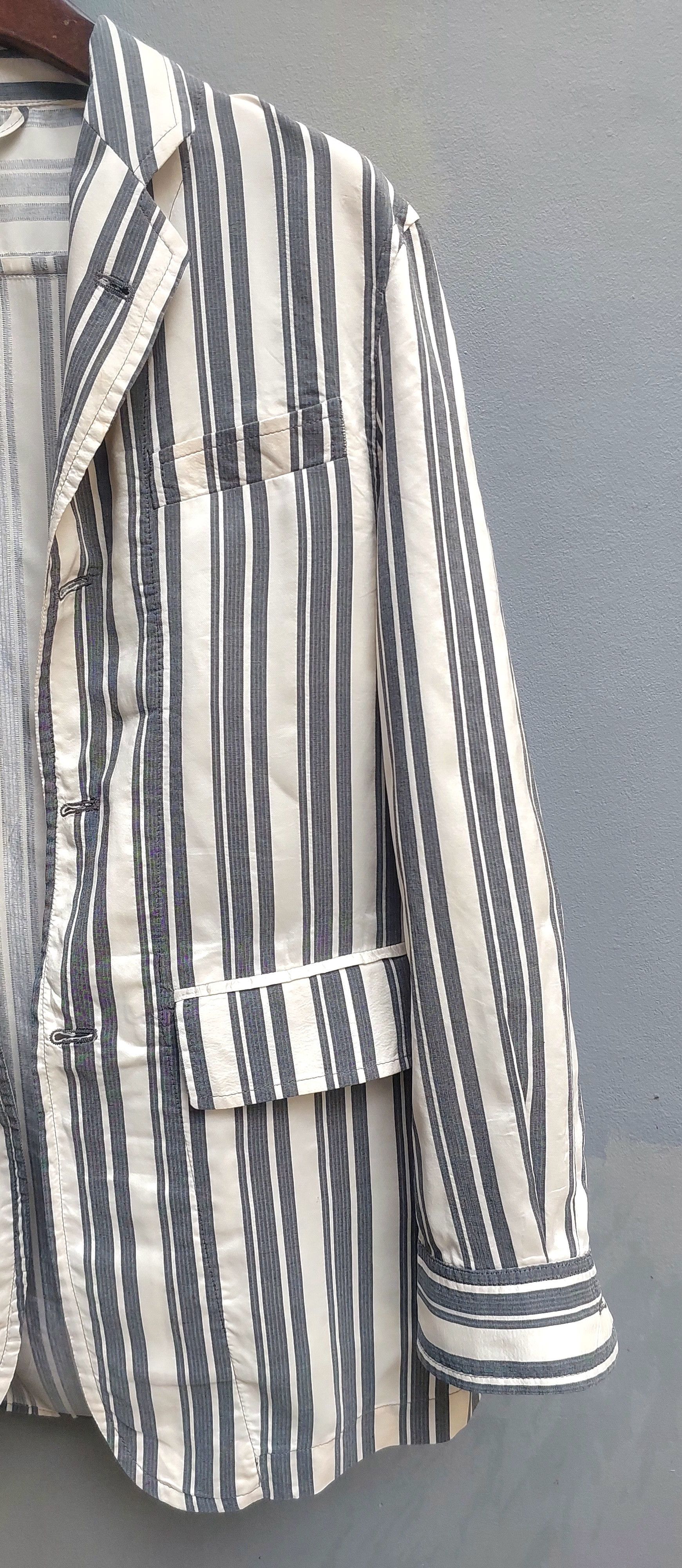 Ann Demeulemeester Ann Demeulemeester Striped Tailored Pajama Style Blazer Size US XXS / EU 40 - 4 Thumbnail