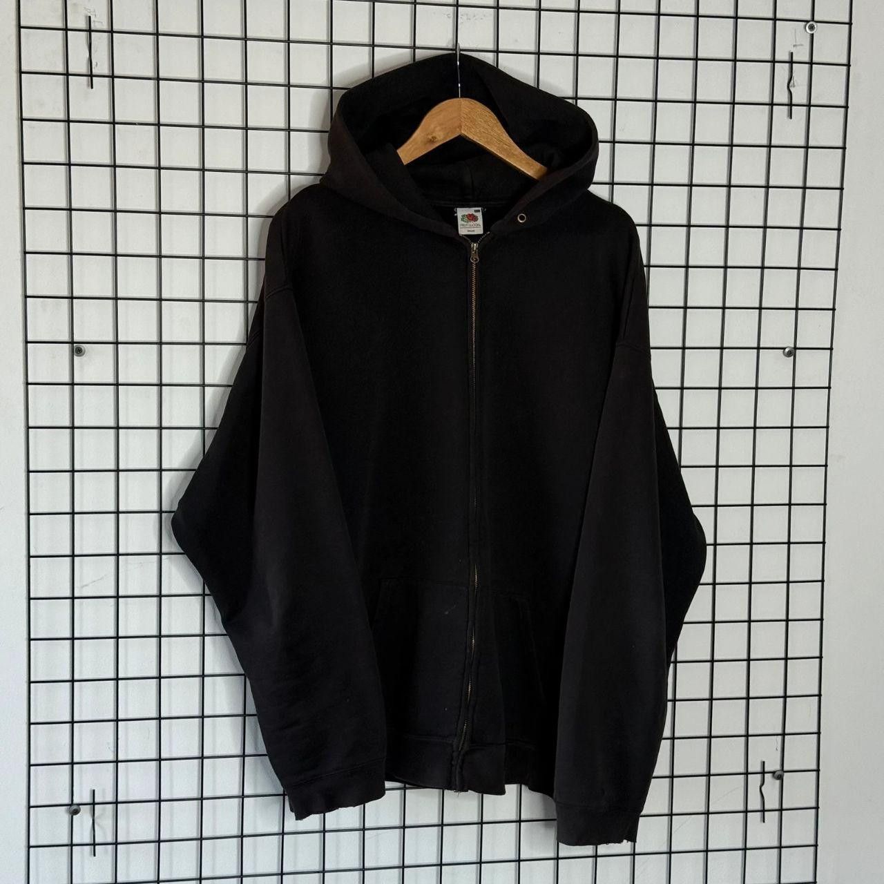 Fruit Of The Loom Fotl BLANK Hoodie Zip Up Faded Thrashed Size US XXL / EU 58 / 5 - 3 Thumbnail