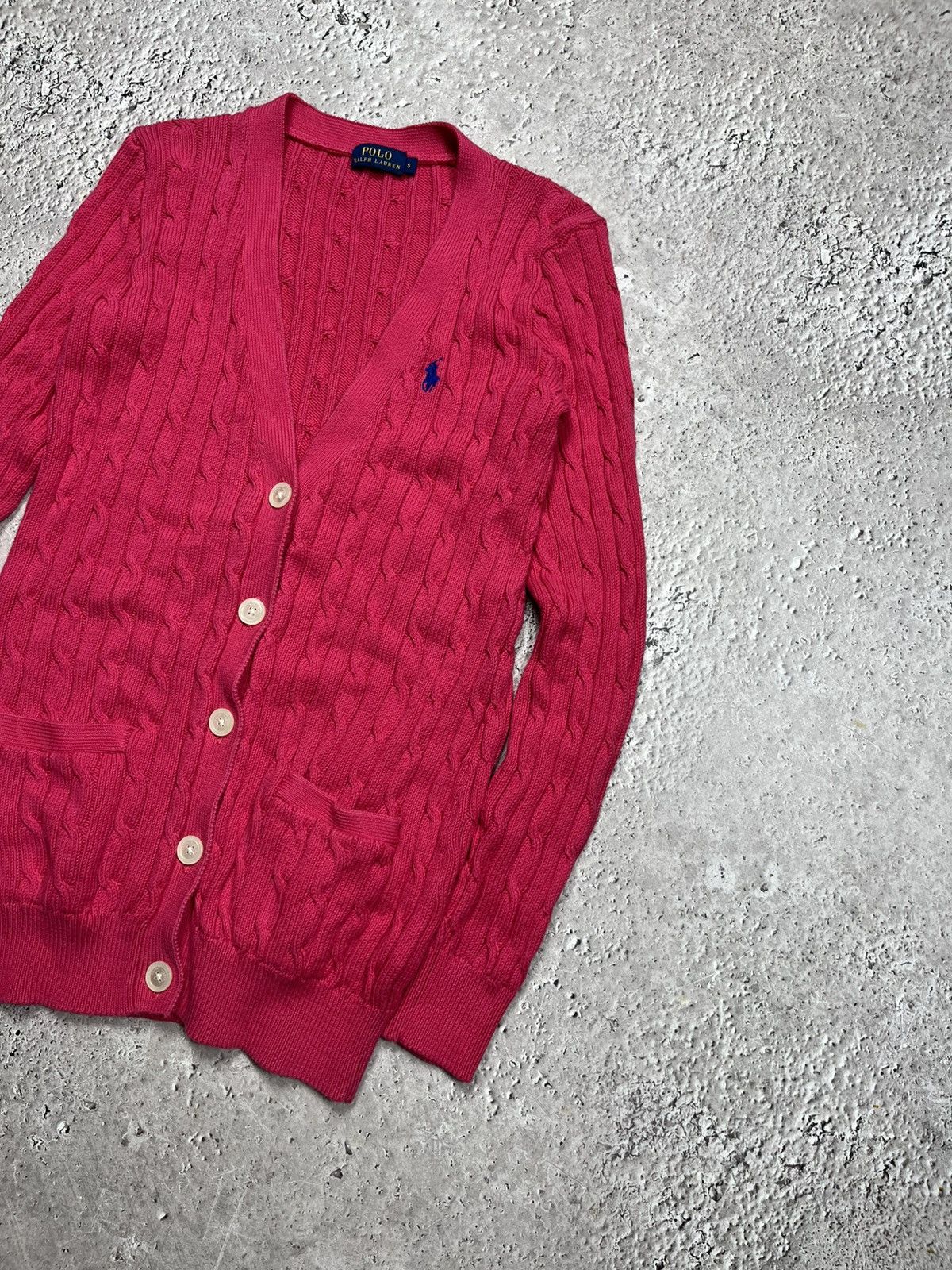 Polo Ralph Lauren Polo Ralph Lauren Cable Knit Cardigan Pink Button Up Size S Size S / US 4 / IT 40 - 2 Thumbnail
