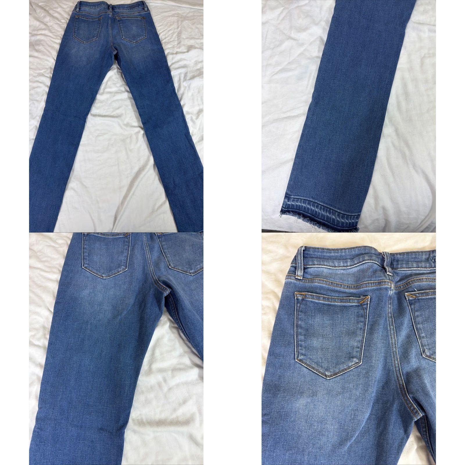 Vintage VIGOSS Jeans Women 28 Blue Denim Medium Wash Marley Straight Raw Hem Size 28" / US 6 / IT 42 - 10 Thumbnail