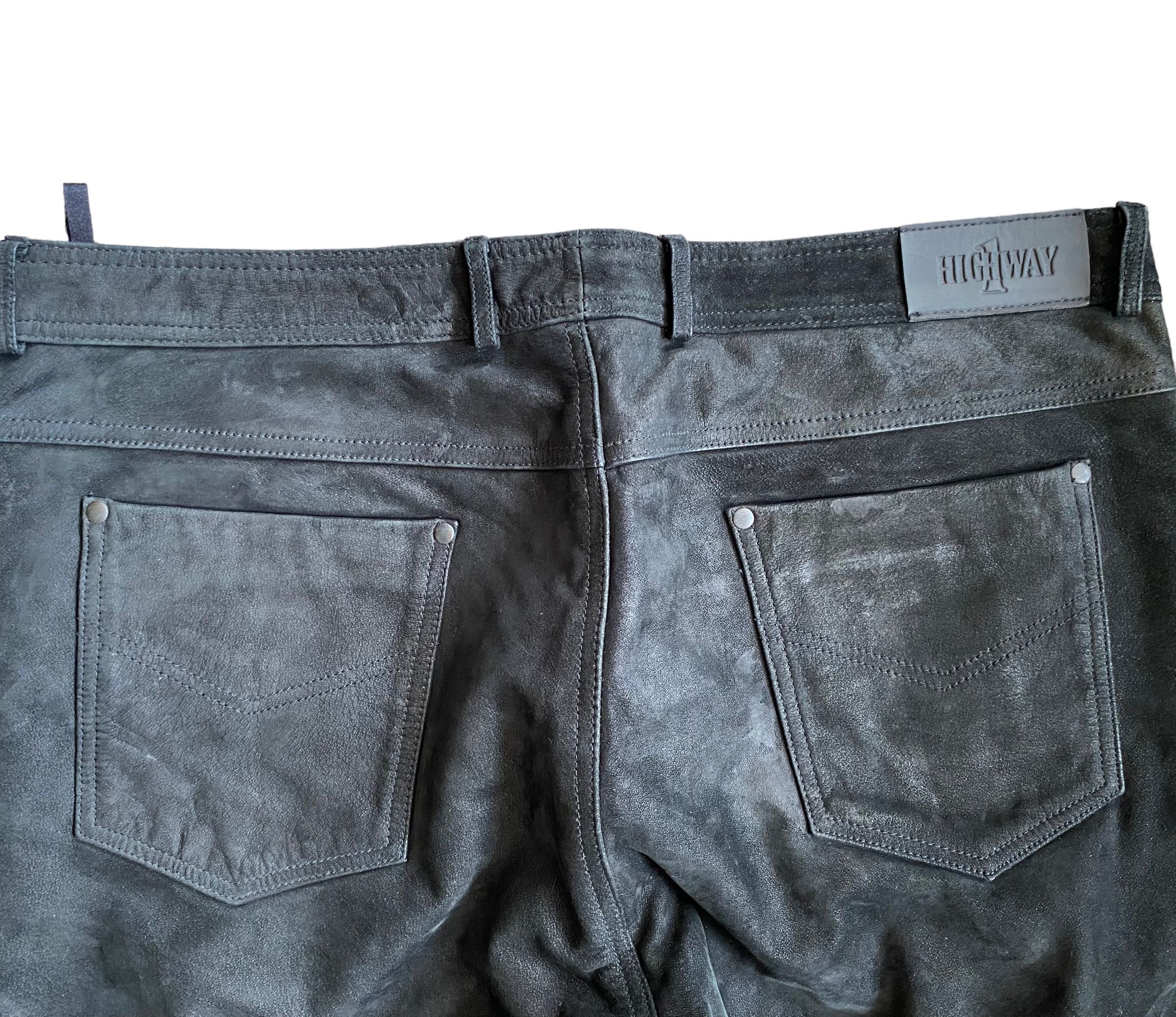 Genuine Leather × Leather × Vintage Vintage matte suede leather biker pants Size US 38 / EU 54 - 4 Thumbnail