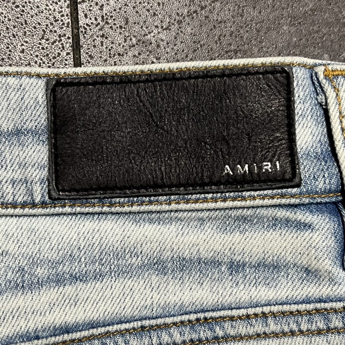 Amiri Amiri MX1 White Cracked Leather Patch Jeans Clay Indigo Size US 36 / EU 52 - 5 Thumbnail