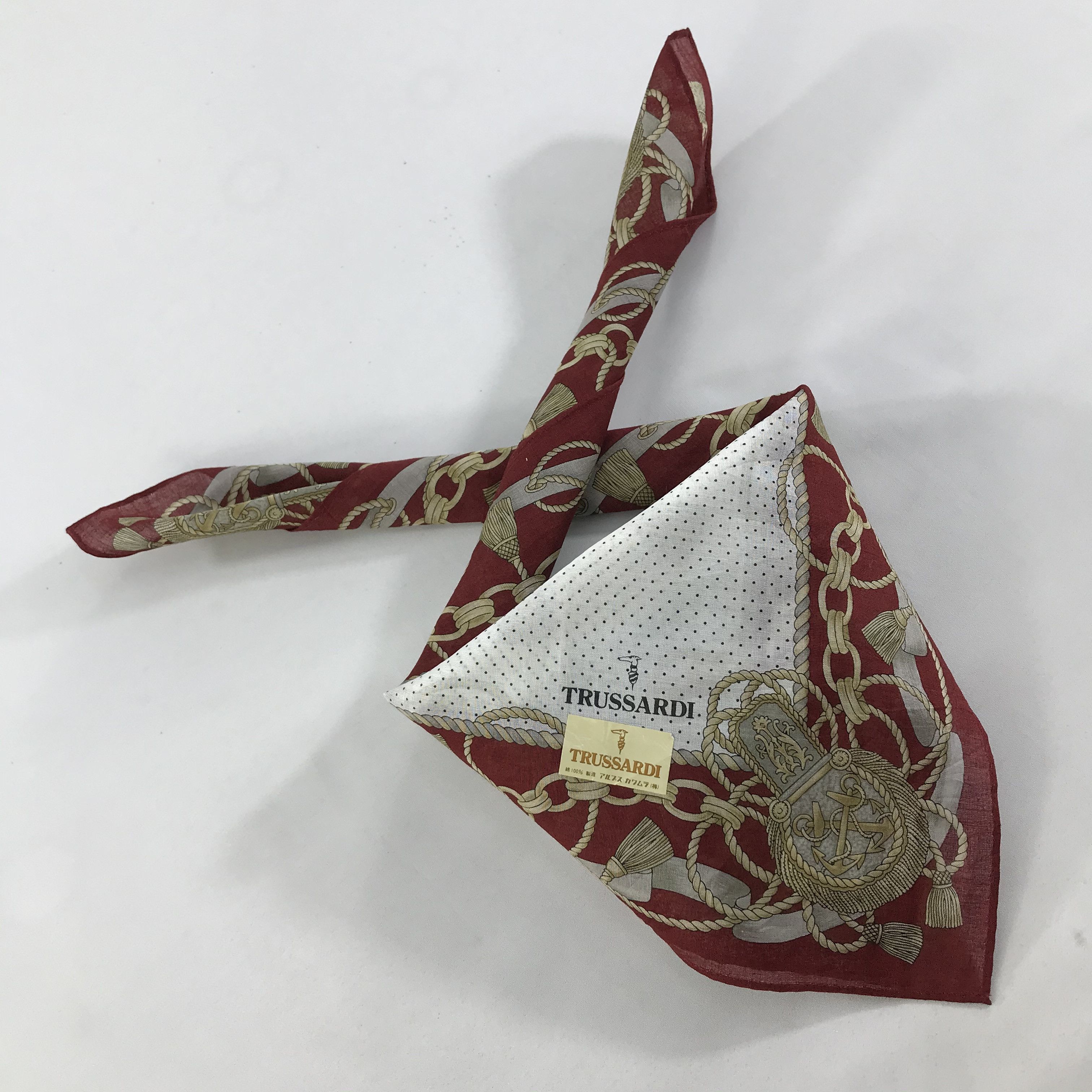 Trussardi × Vintage Trussardi Bandana / Handkerchief / Neckerchief - S1371 Size ONE SIZE - 4 Thumbnail