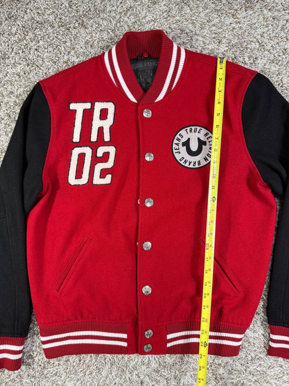 True Religion Vintage True Religion Snap Front Red Varsity Jacket Size US M / EU 48-50 / 2 - 8 Thumbnail