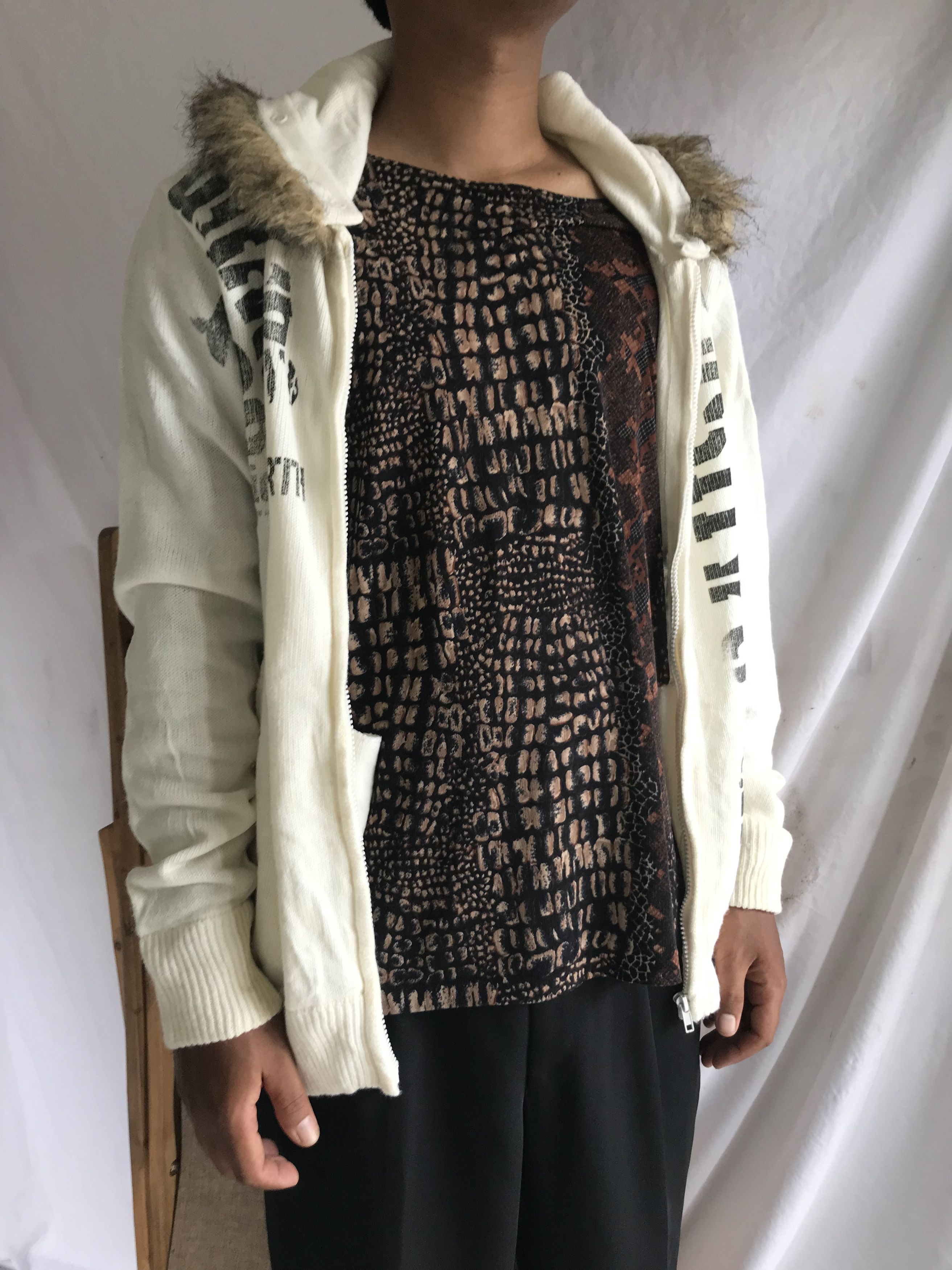 Le Grande Bleu (L.G.B.) Beaumere Japanese Fur Poem Knit Zip Hoodie Size US L / EU 52-54 / 3 - 8 Thumbnail