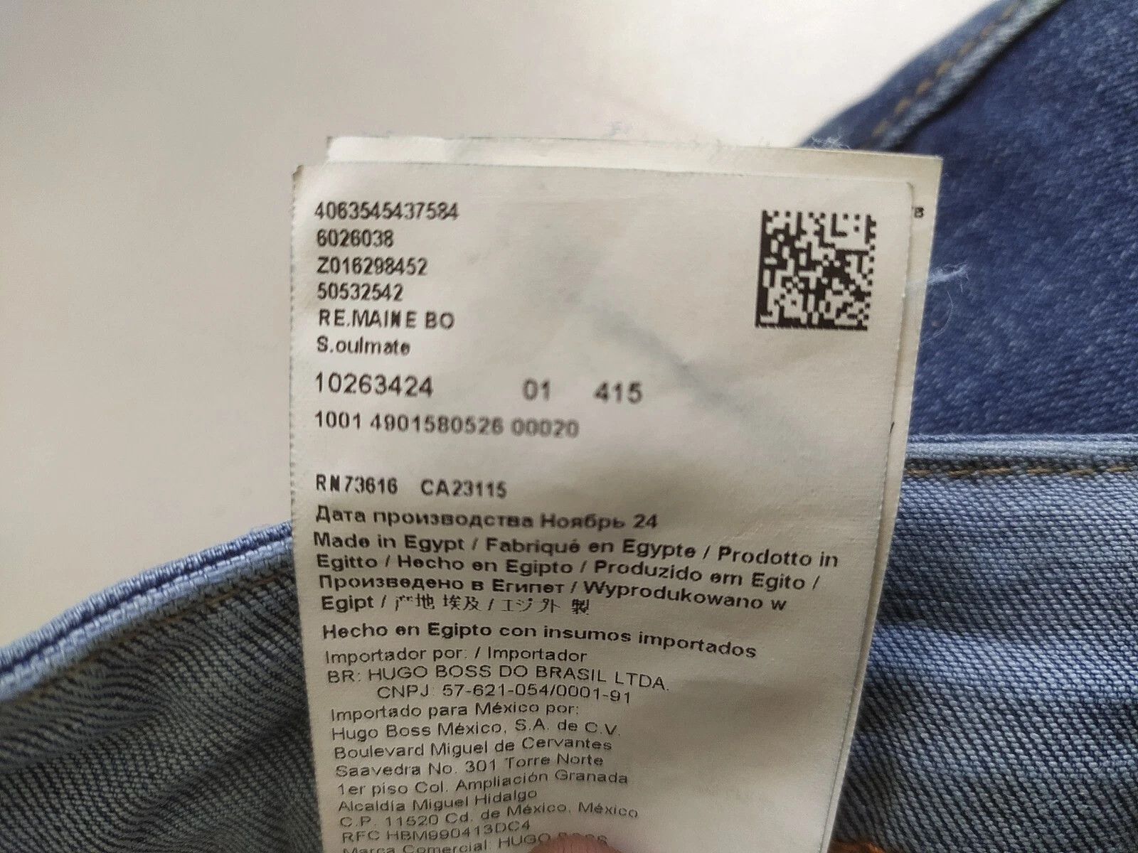 Hugo Boss HUGO BOSS RE.MAINE Regular fit men's Jeans T 1246 Size US 33 - 10 Thumbnail