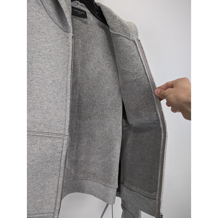 Balenciaga o1rshd1 Fitted Zip Up Hoodie in Heather Grey Size US XL / EU 56 / 4 - 10 Thumbnail