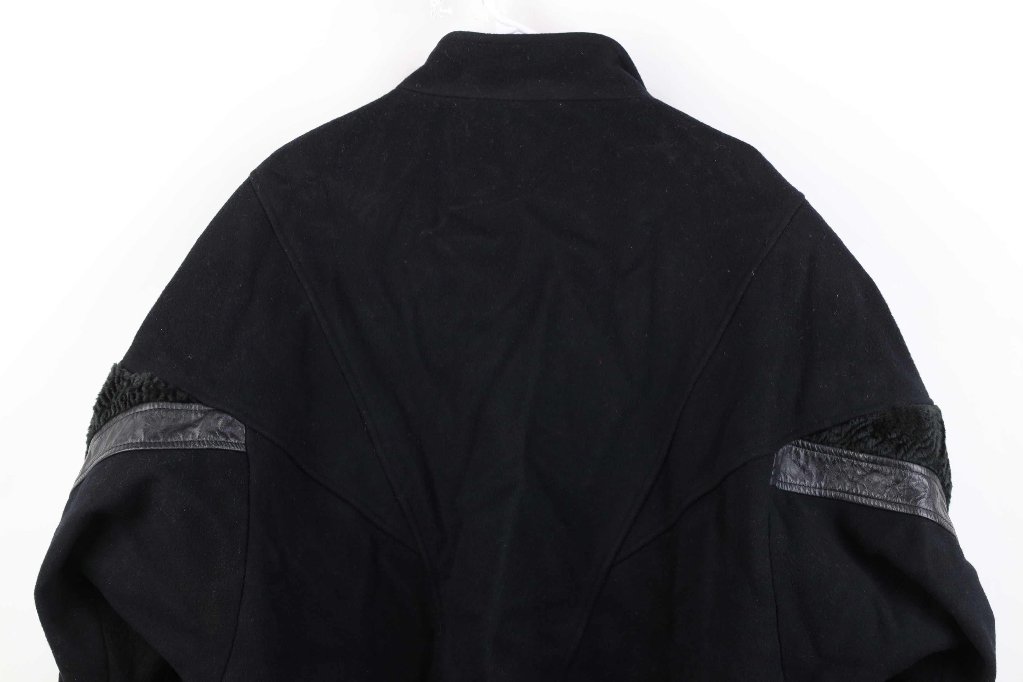 Vintage Vintage 90s Streetwear Wool Leather Trim Overcoat Jacket USA Size XXL / US 16-18 / IT 52-54 - 15 Thumbnail