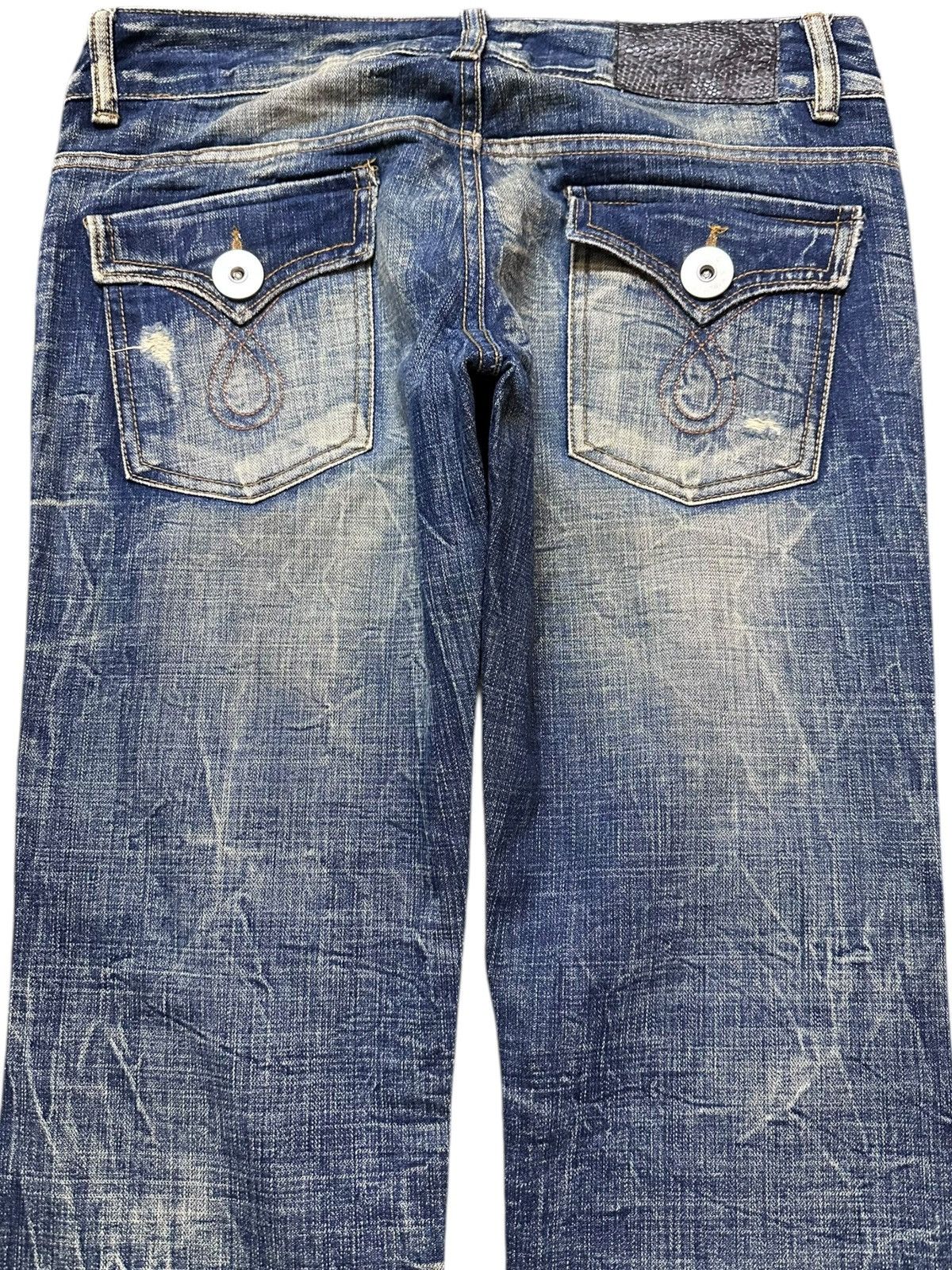 Junya Watanabe Vintage Vence Flare Mudwash Honeycomb Distressed Denim Size US 31 - 7 Thumbnail