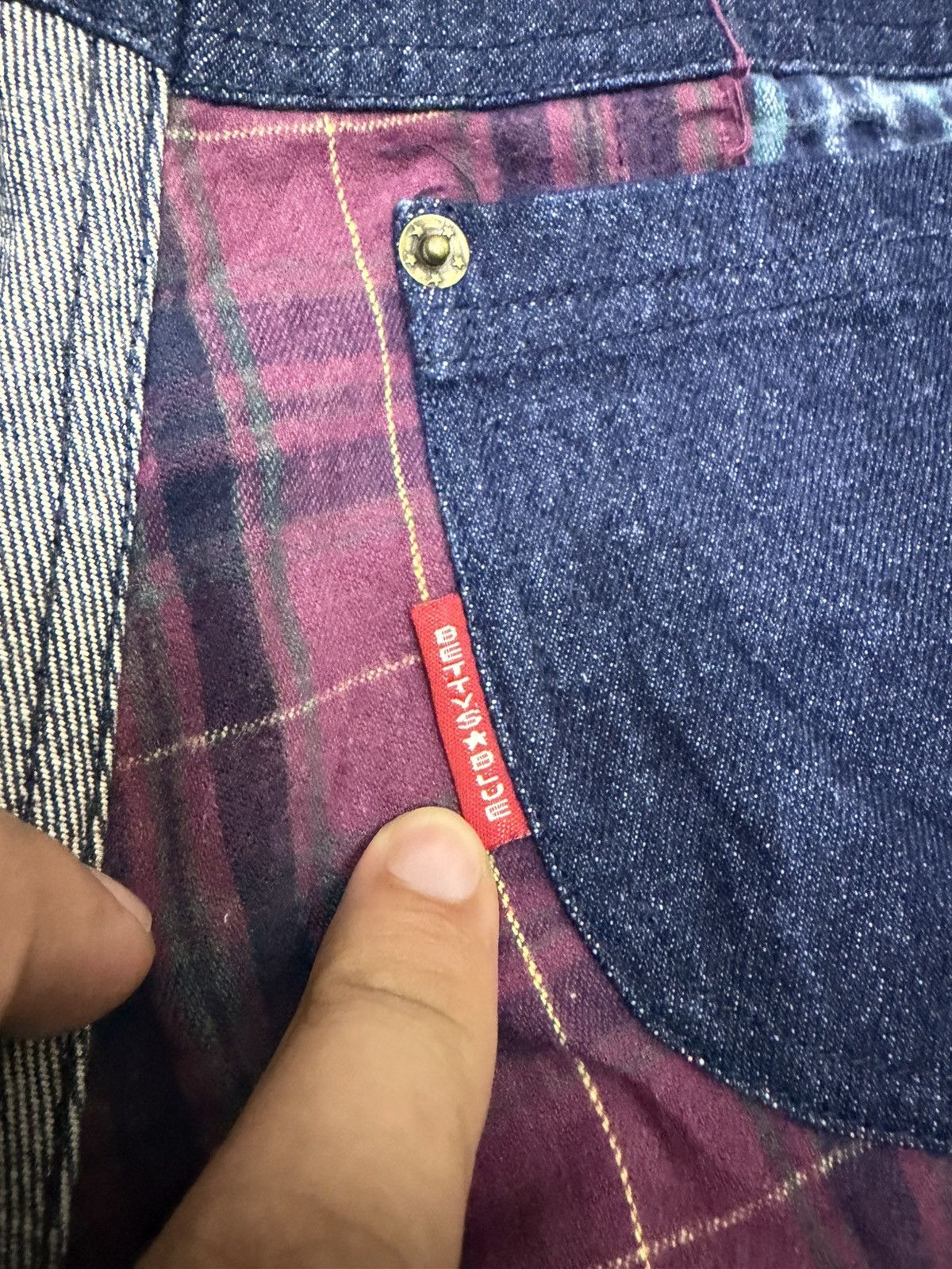 Japanese Brand Betty’s Blue Shinji Abe Patchworks Kapital Inspired Denim Size US 28 / EU 44 - 13 Thumbnail