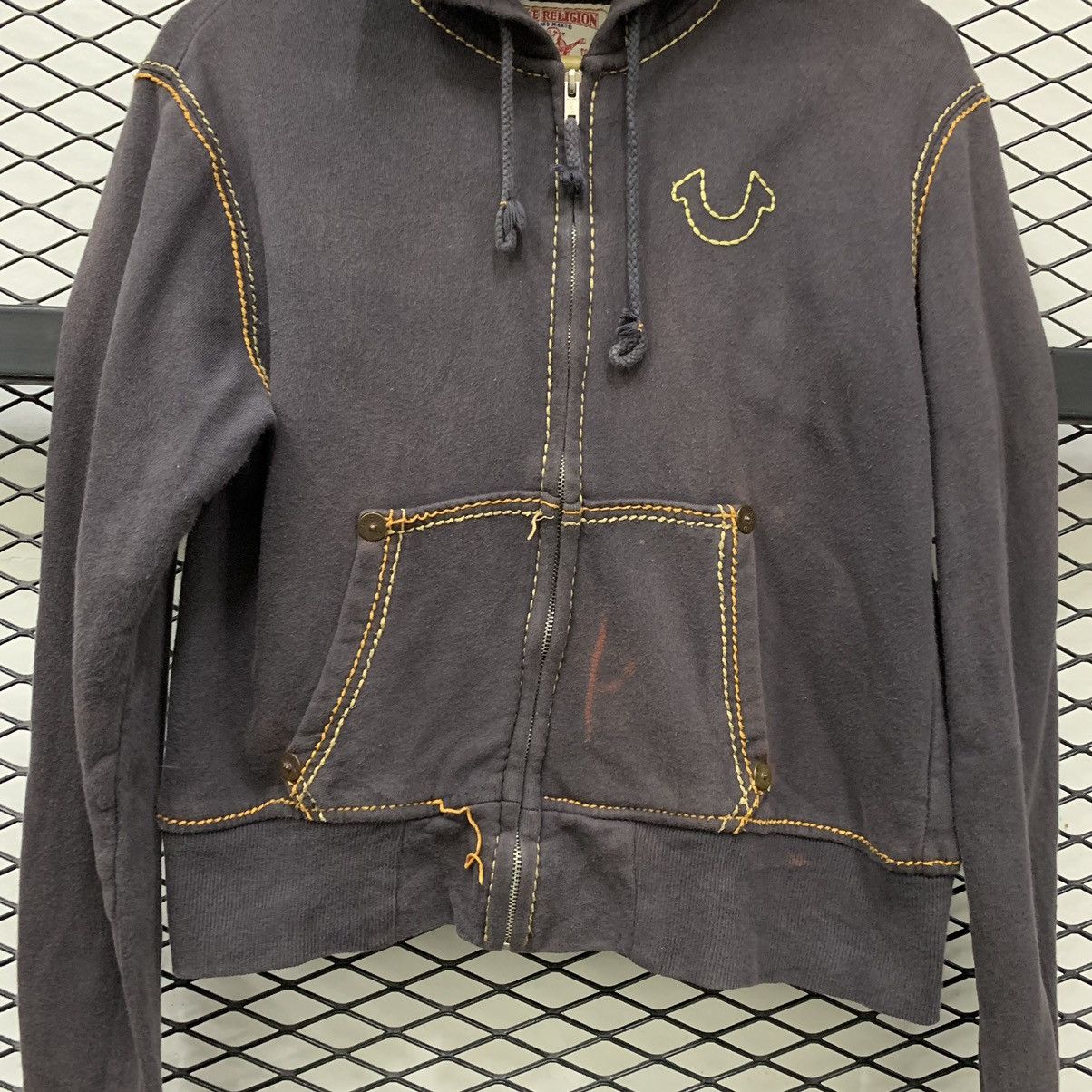 True Religion True Religion Faded Zip-Hoodie Sweatshirt crop Logo Vintage Size US S / EU 44-46 / 1 - 4 Thumbnail