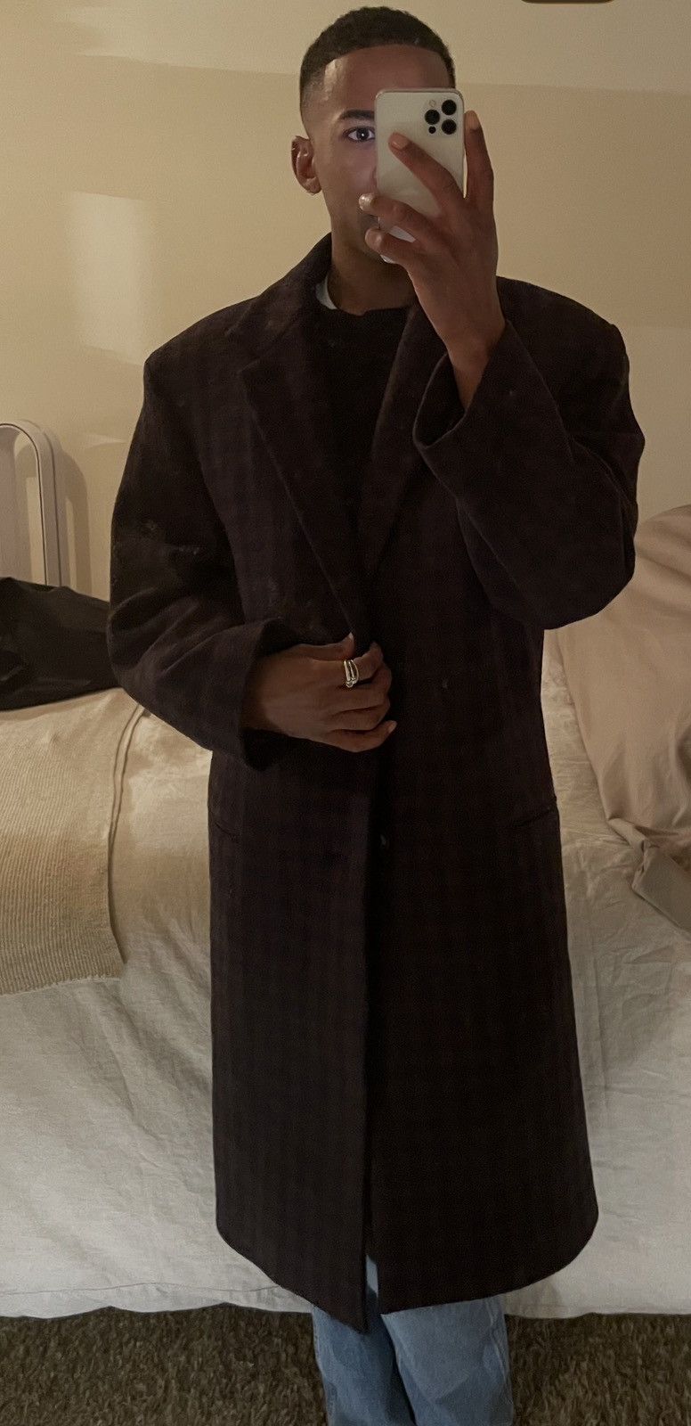 Lemaire Lemaire Checkered Wool Coat Size US S / EU 44-46 / 1 - 2 Thumbnail
