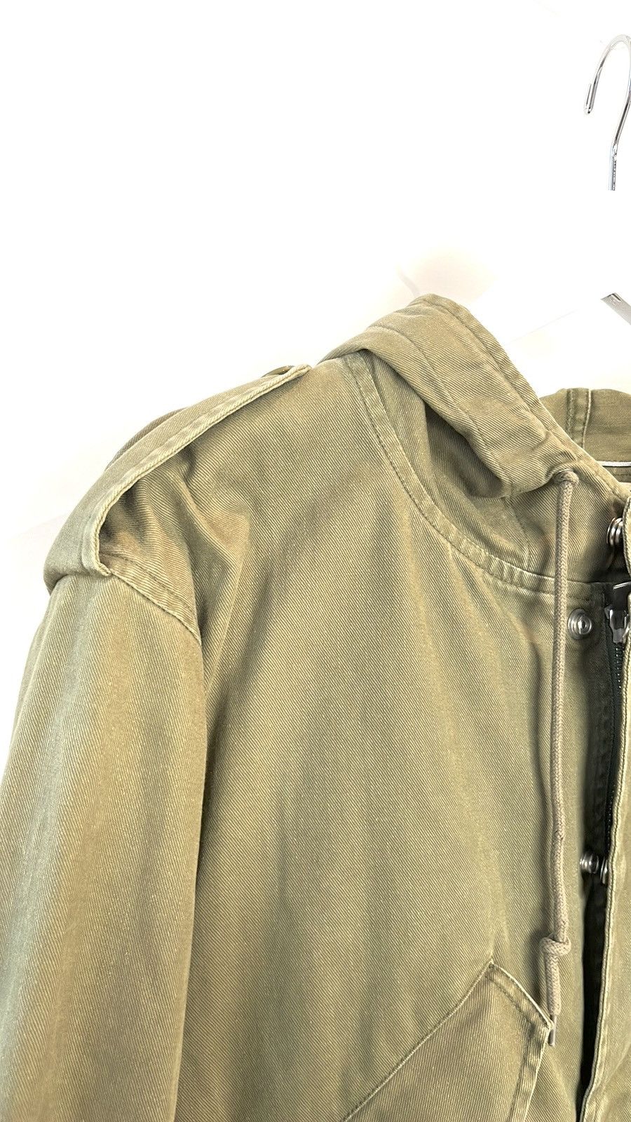 Saint Laurent Paris Saint Laurent SS/14 Khaki Gabardine Fishtail Military Parka Size US XXS / EU 40 - 3 Thumbnail