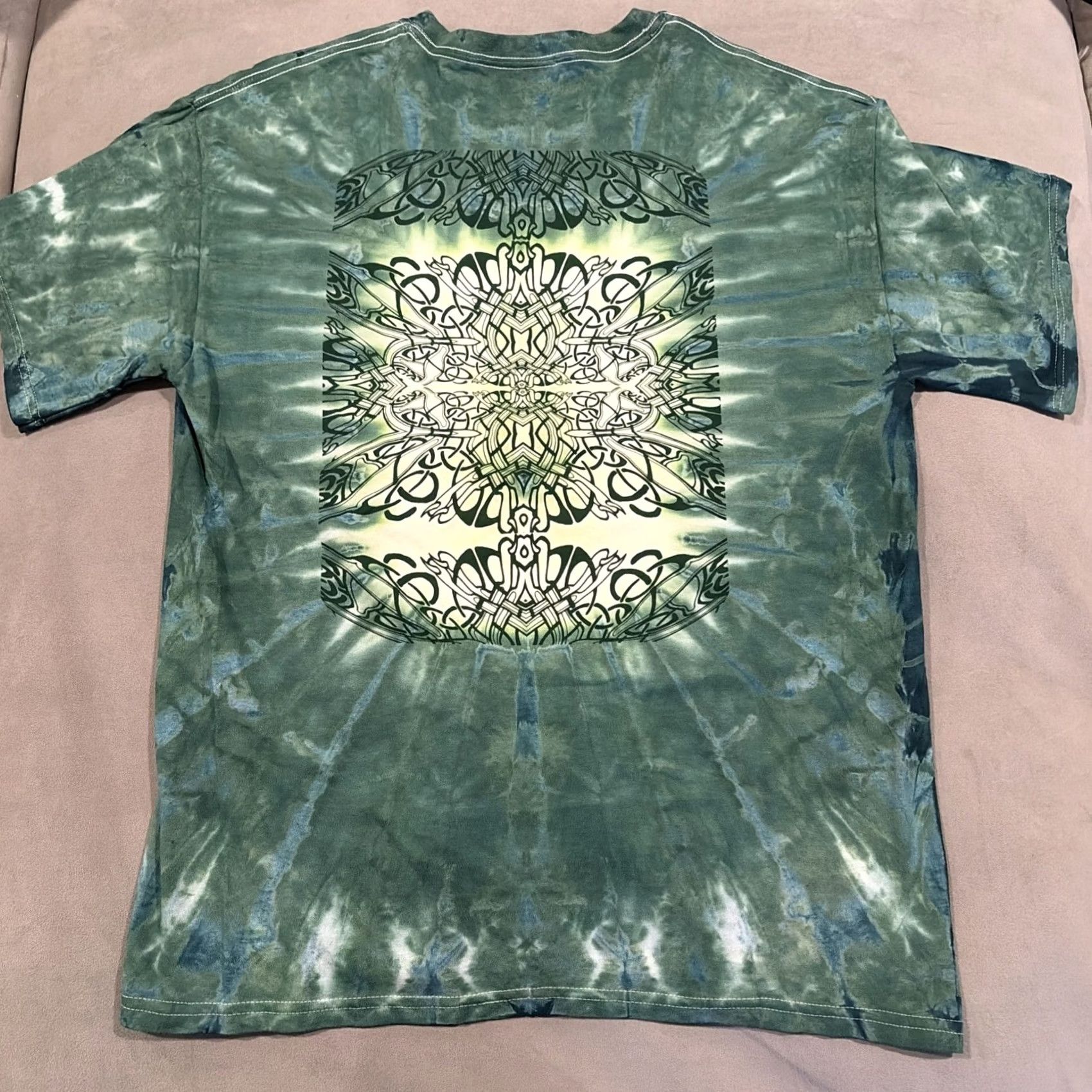 Gildan RARE Du Bois Fantasy Fairy Double Sided Tie Dye T Shirt Large Green Gildan T-Shirt Men L Size US L / EU 52-54 / 3 - 5 Thumbnail
